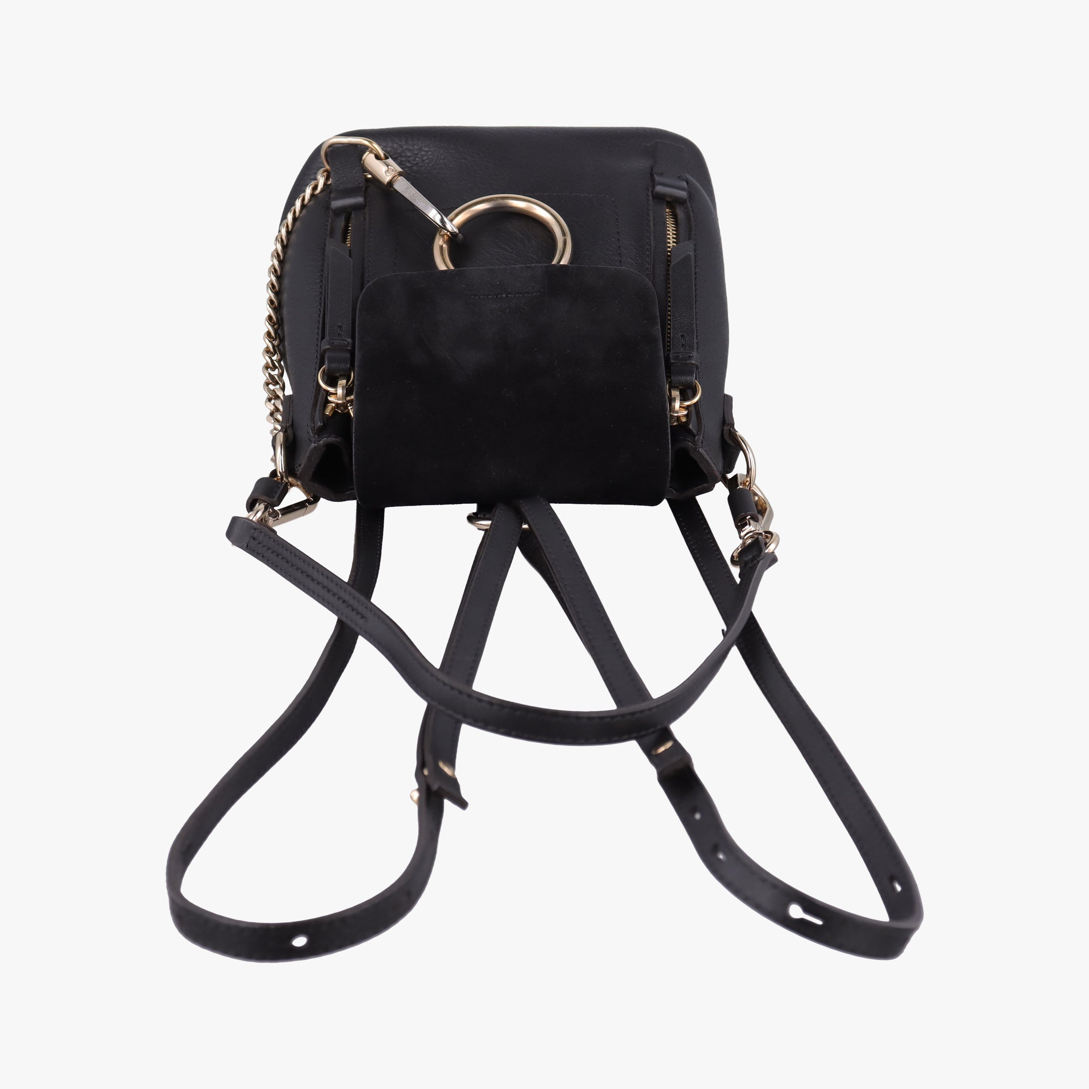 Pre-owned Chloe FAYE Black Leather × suede  backpack/rucksack | stylenewstar