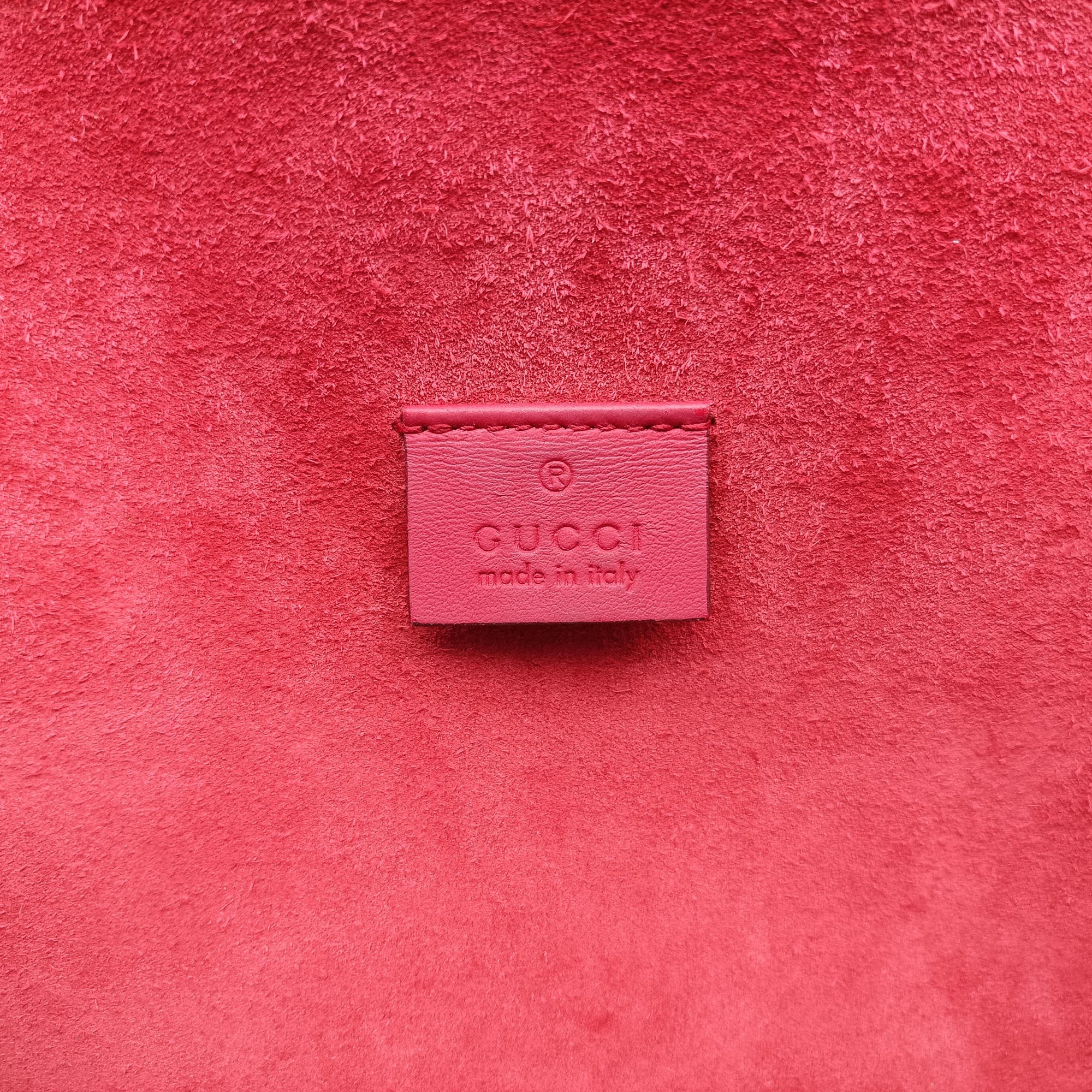 Pre-owned Gucci Dionysus beige×red PVC coated canvas × suede 400249 shoulderbag | stylenewstar