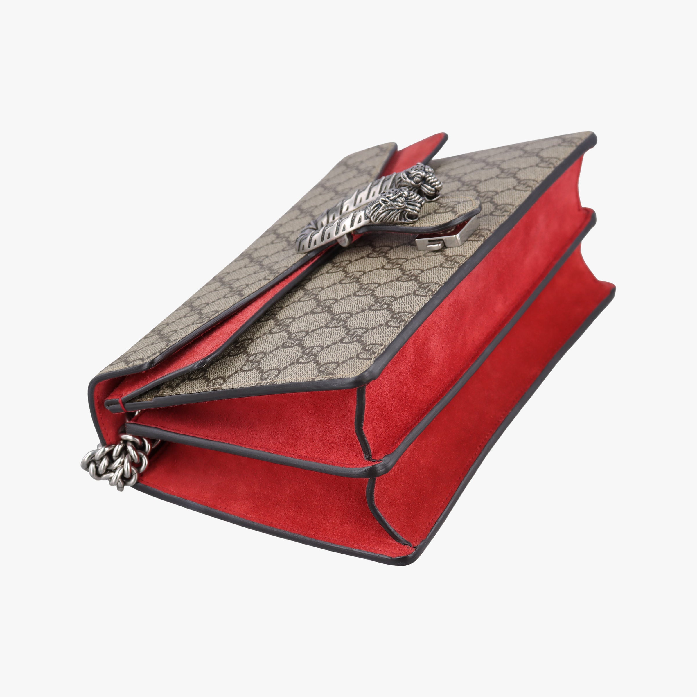 Pre-owned Gucci Dionysus beige×red PVC coated canvas × suede 400249 shoulderbag | stylenewstar