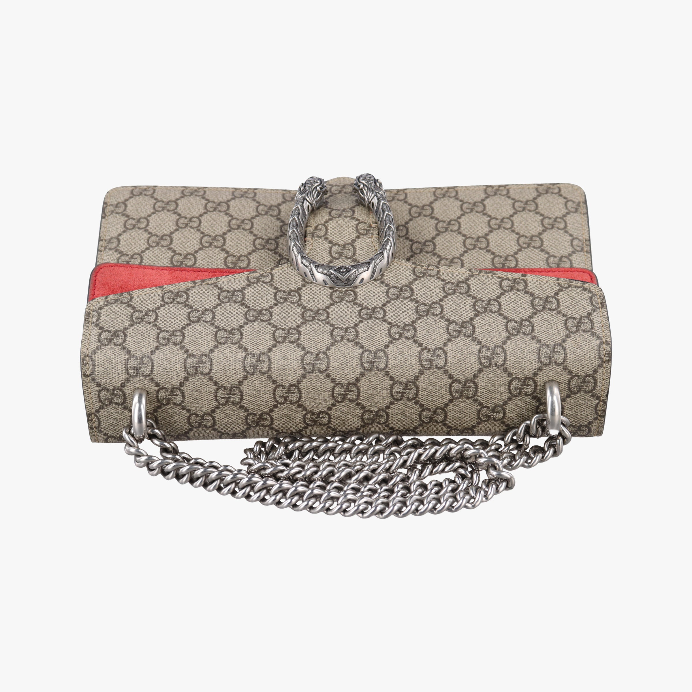 Pre-owned Gucci Dionysus beige×red PVC coated canvas × suede 400249 shoulderbag | stylenewstar