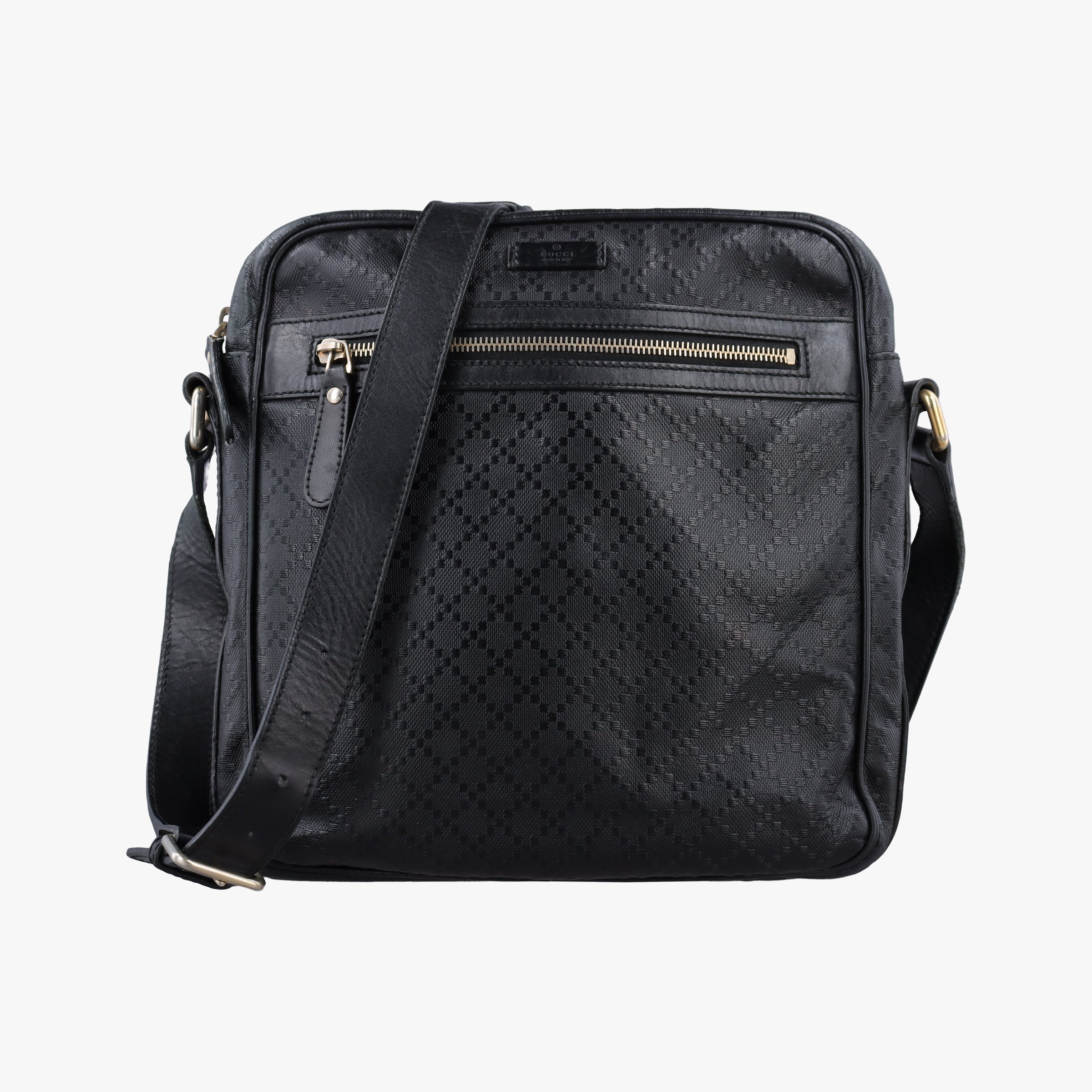 Pre-owned Gucci GG Imprime Messenger Black Leather 201448 shoulderbag | stylenewstar