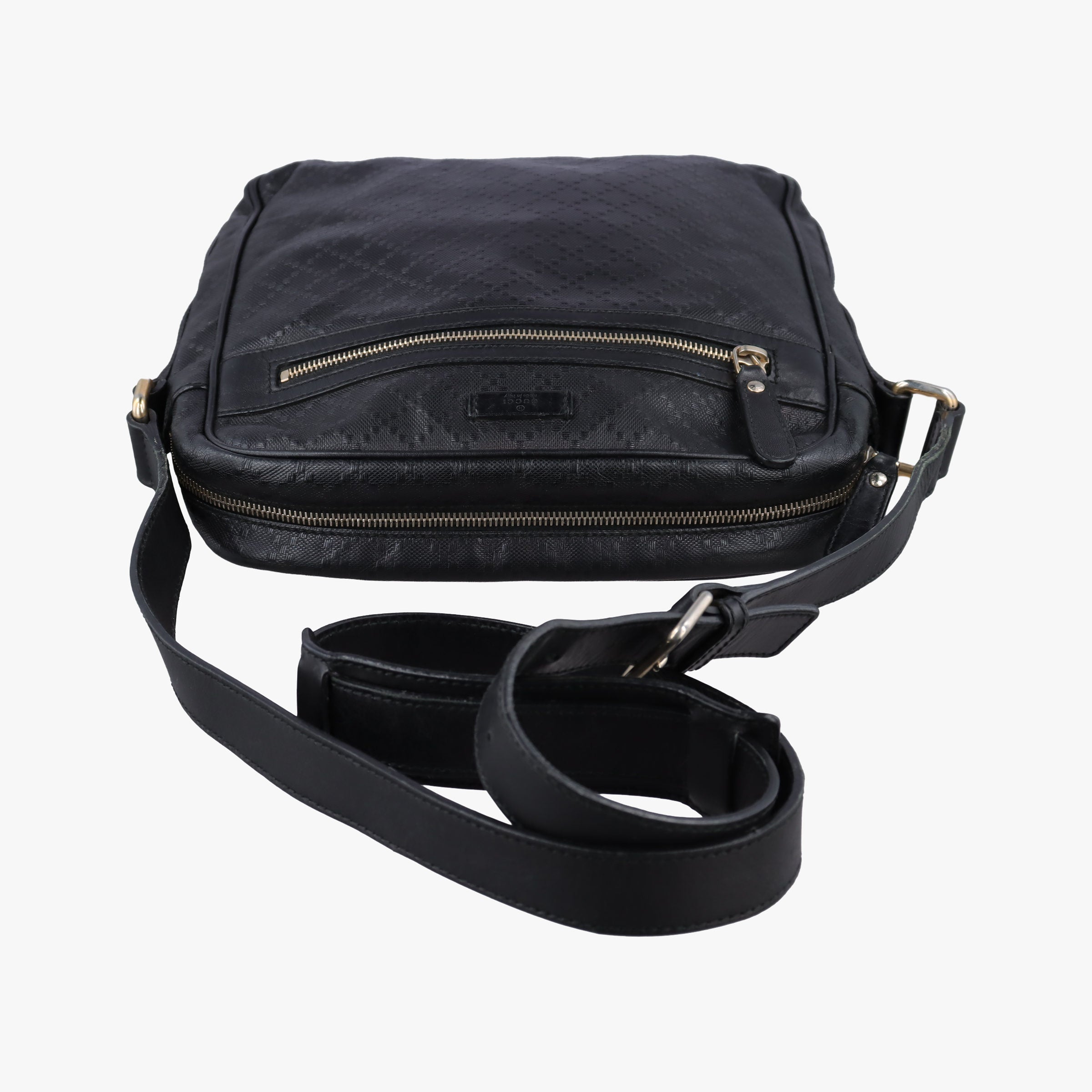 Pre-owned Gucci GG Imprime Messenger Black Leather 201448 shoulderbag | stylenewstar