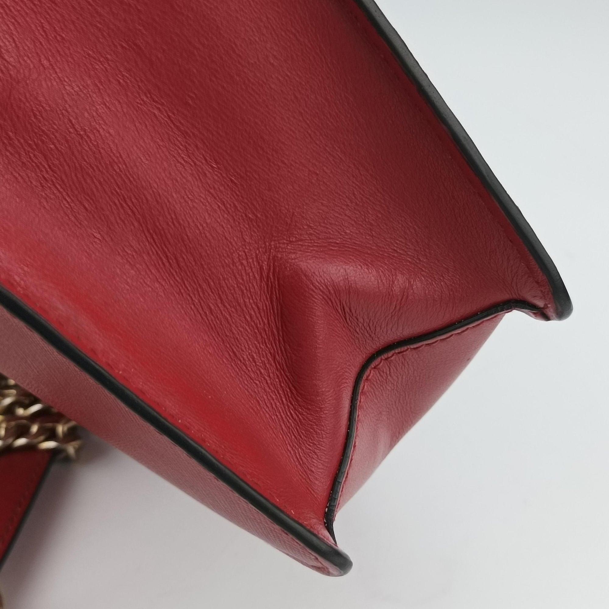 Vintage Prada Triangle Logo Red SAFFIANO Leather 1BD200 shoulderbag | stylenewstar