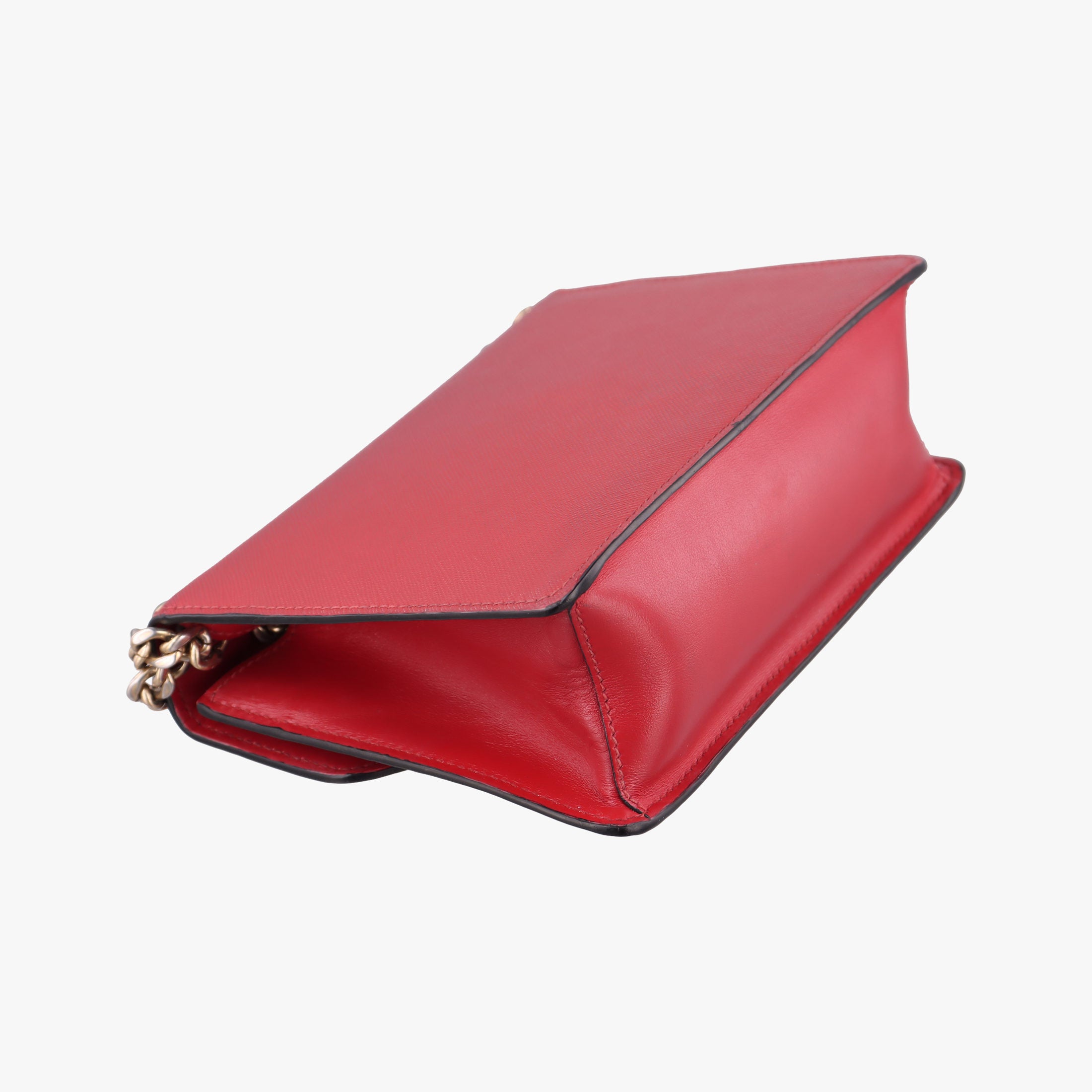 Vintage Prada Triangle Logo Red SAFFIANO Leather 1BD200 shoulderbag | stylenewstar