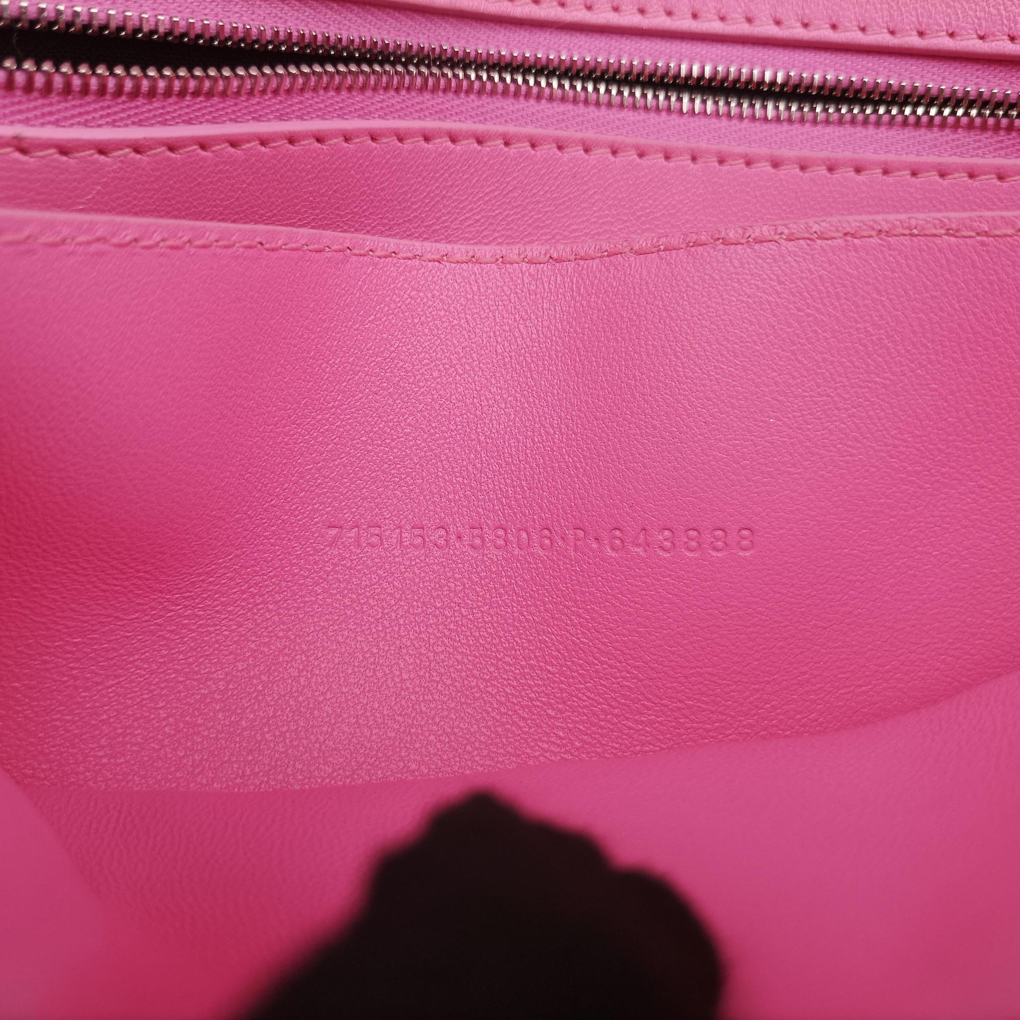 Pre-owned Balenciaga Hourglass Pink Faux fur 715153 210N2 shoulderbag | stylenewstar