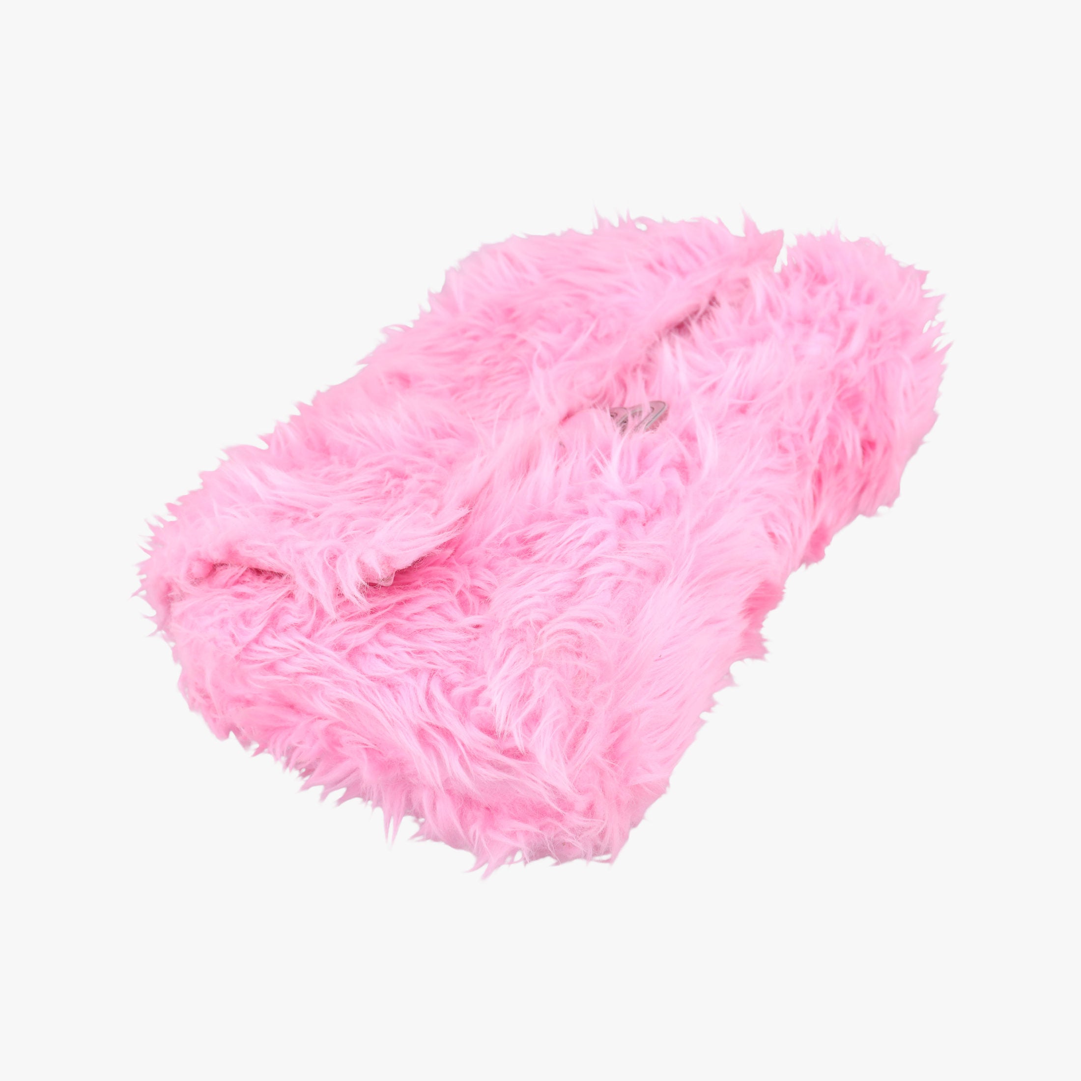 Pre-owned Balenciaga Hourglass Pink Faux fur 715153 210N2 shoulderbag | stylenewstar