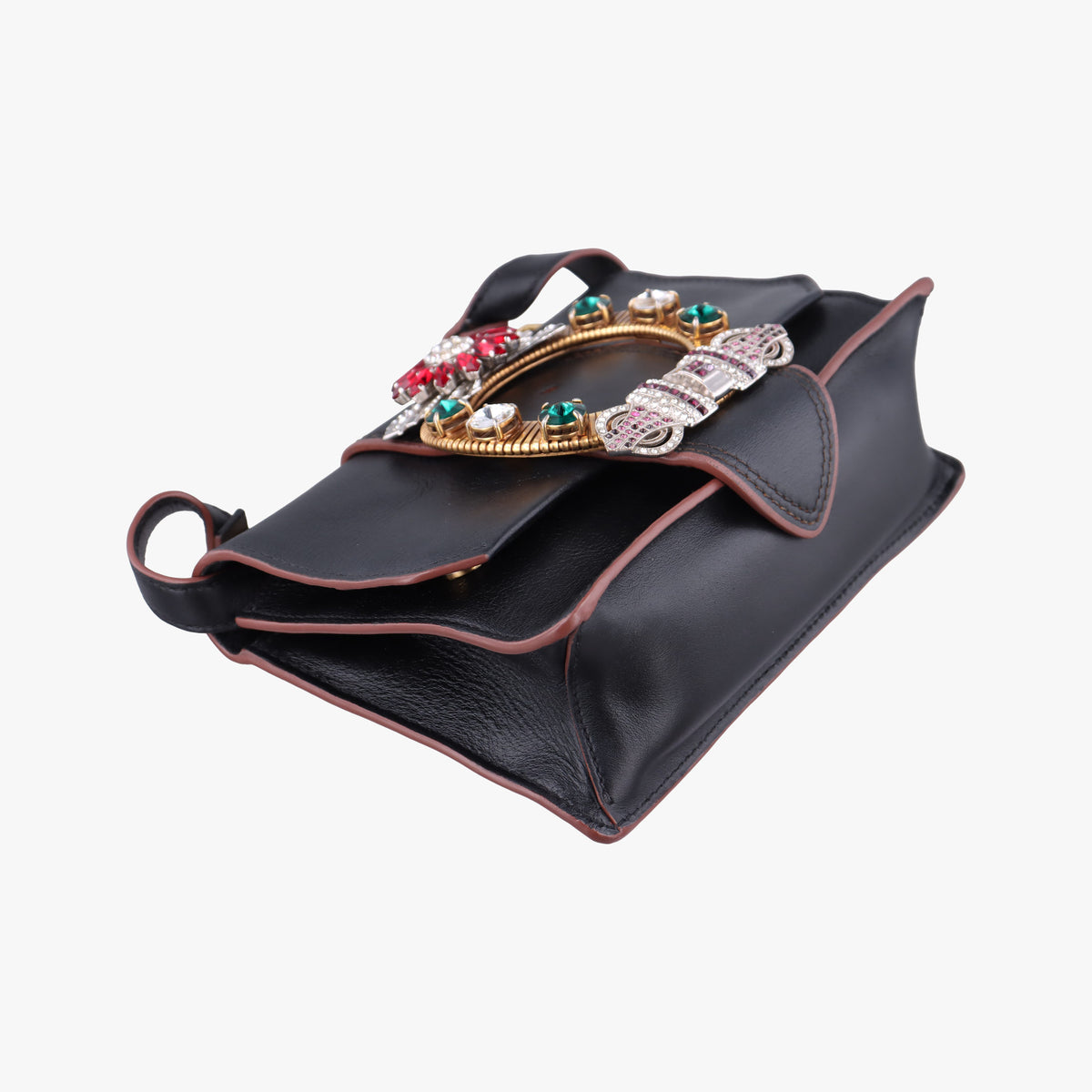 Pre-owned Miu Miu Miu Lady Black Leather  shoulderbag | stylenewstar