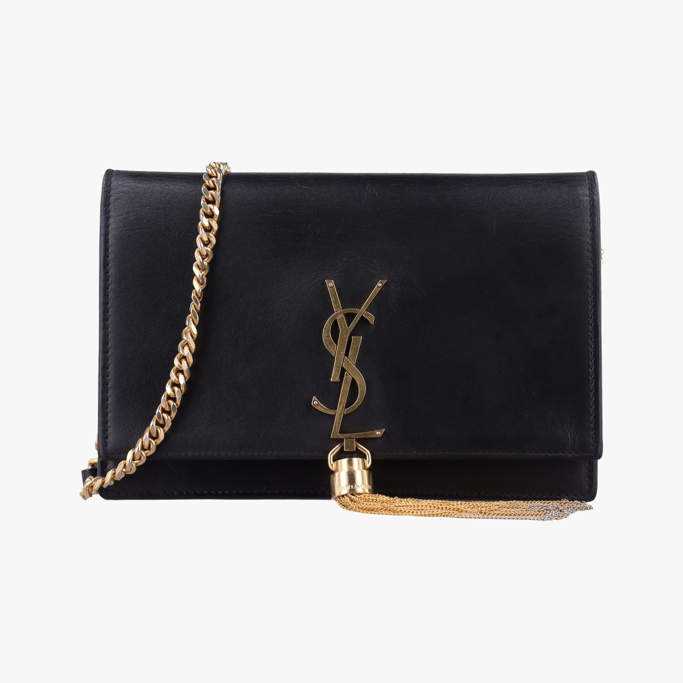 Pre-owned Yves Saint Laurent KATE Black Leather 452159 shoulderbag | stylenewstar