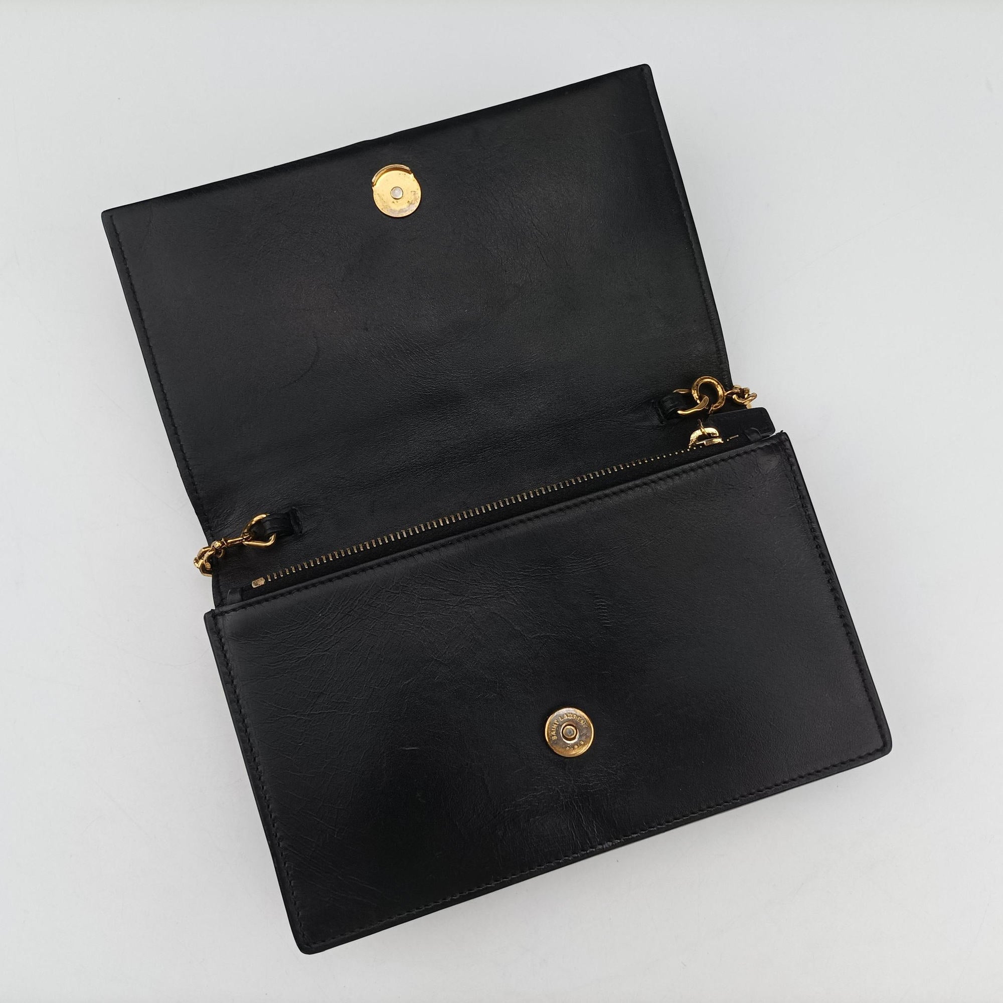 Pre-owned Yves Saint Laurent KATE Black Leather 452159 shoulderbag | stylenewstar
