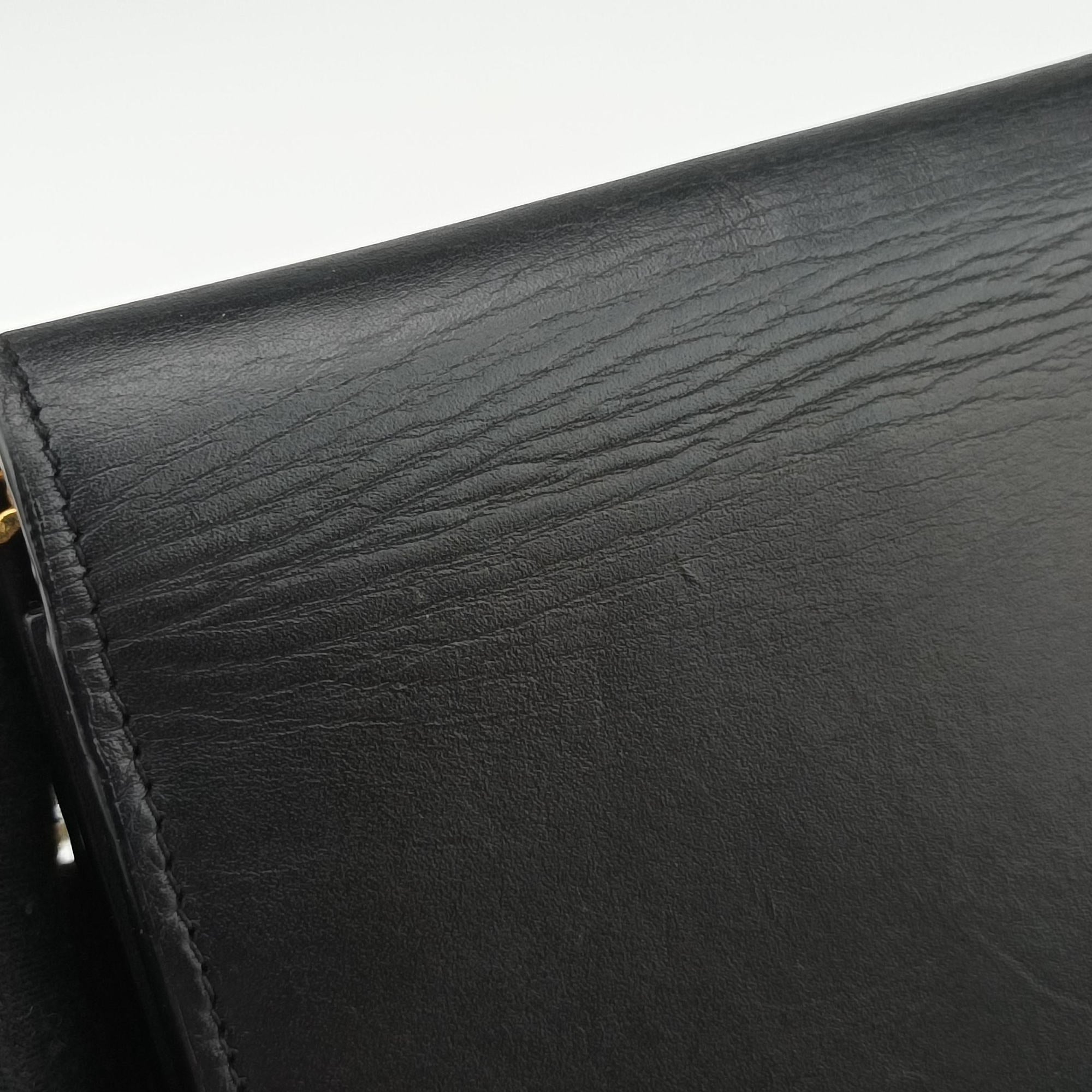 Pre-owned Yves Saint Laurent KATE Black Leather 452159 shoulderbag | stylenewstar
