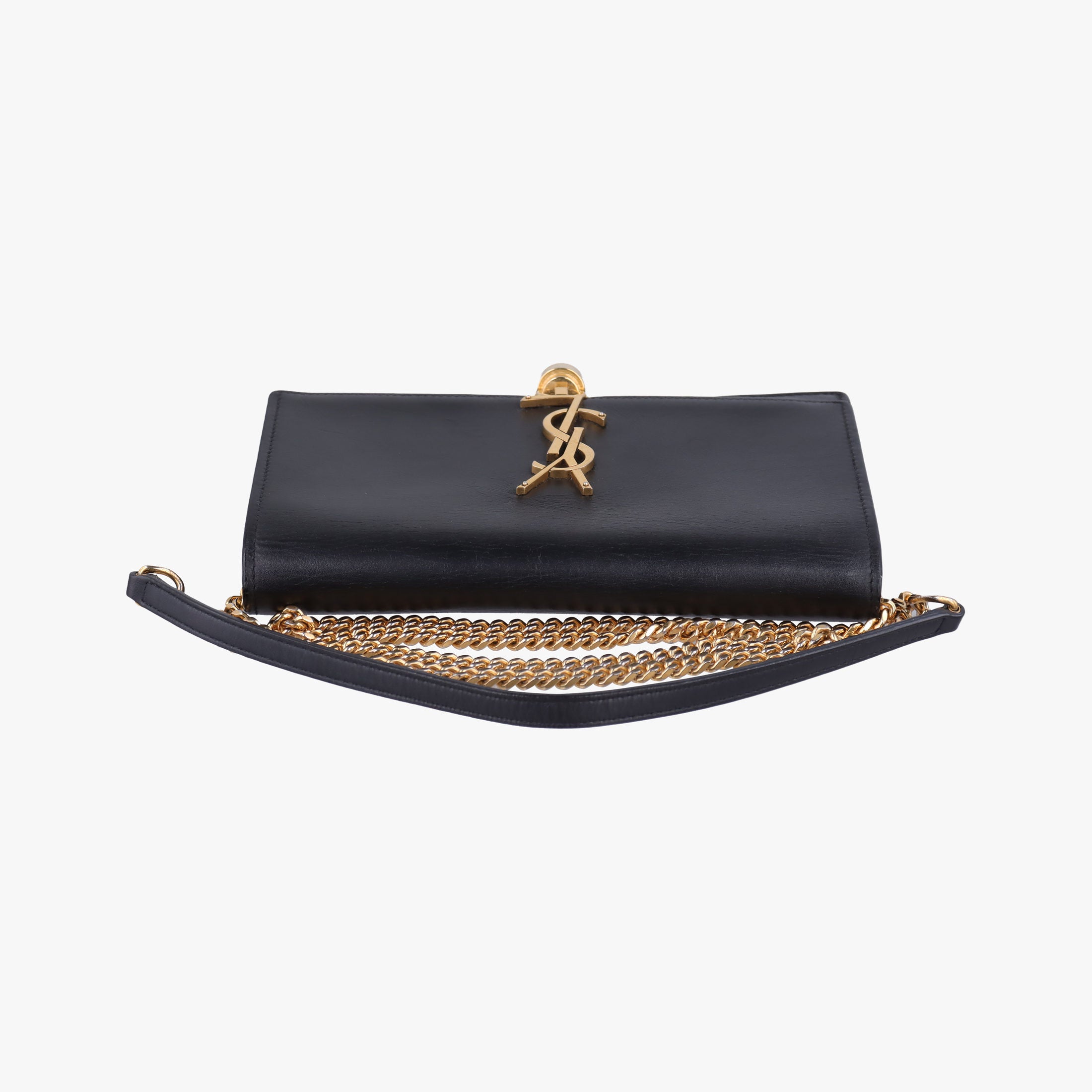Pre-owned Yves Saint Laurent KATE Black Leather 452159 shoulderbag | stylenewstar