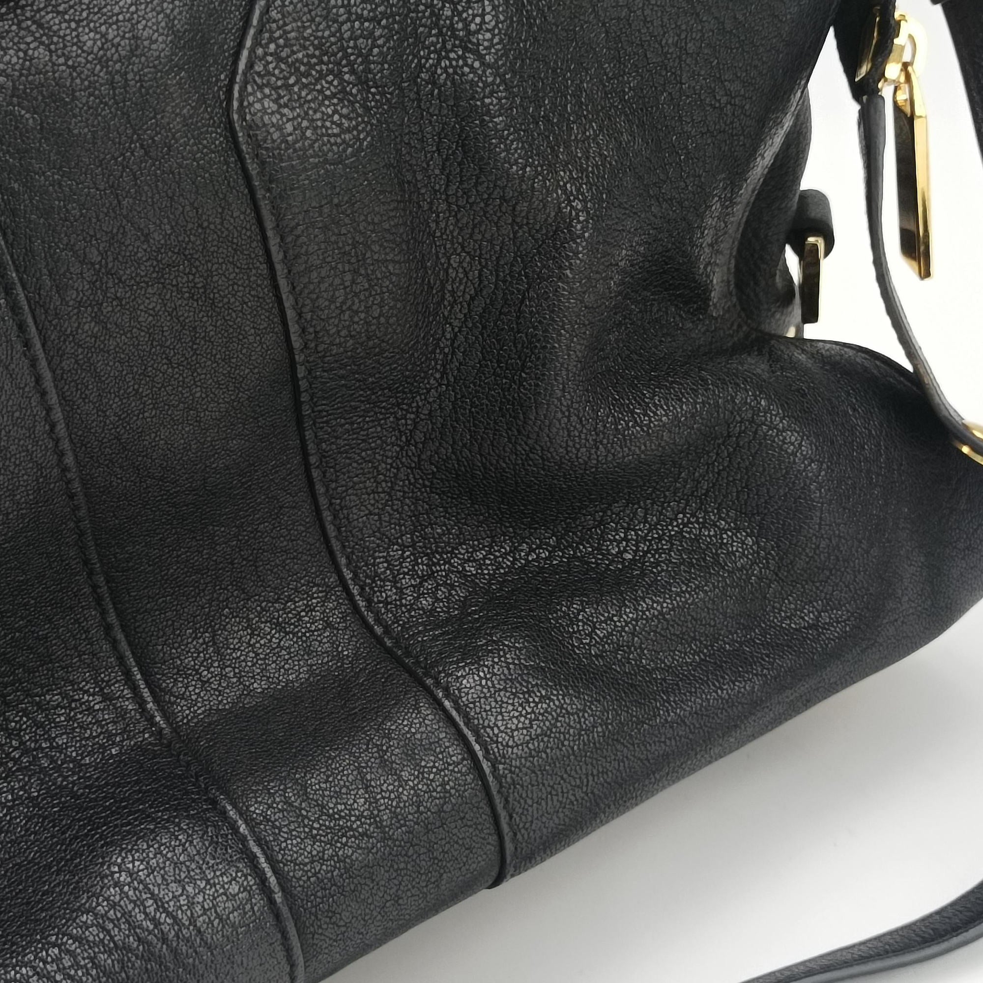 Pre-owned Yves Saint Laurent Cabas ChYc Black Leather 400666 shoulderbag | stylenewstar