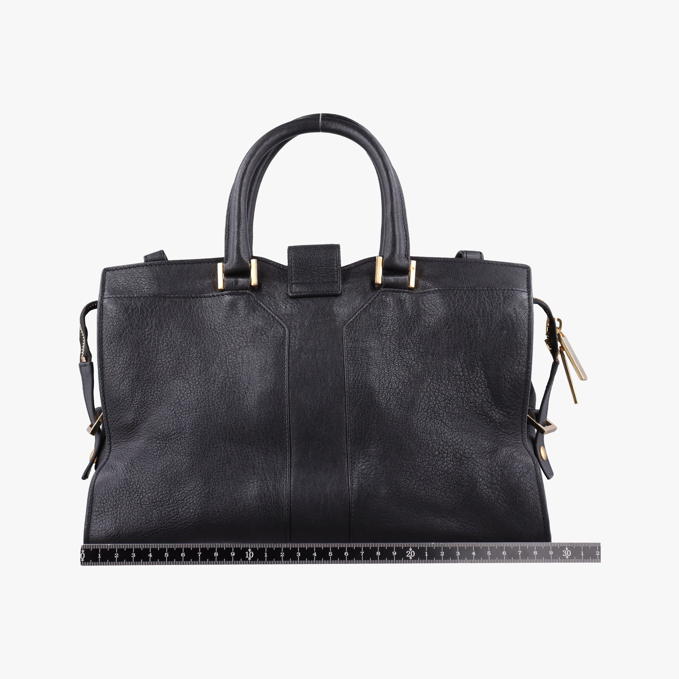 Pre-owned Yves Saint Laurent Cabas ChYc Black Leather 400666 shoulderbag | stylenewstar