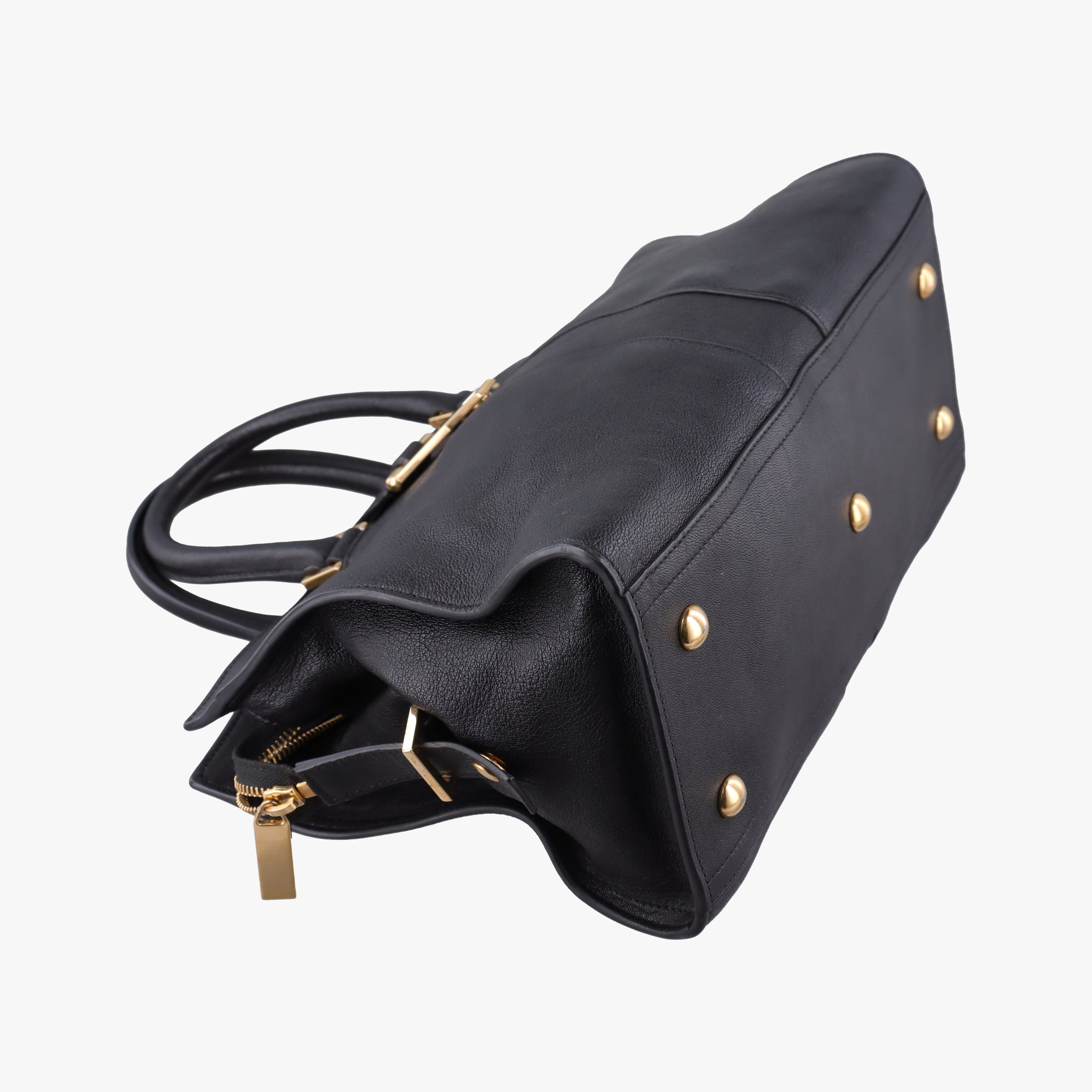 Pre-owned Yves Saint Laurent Cabas ChYc Black Leather 400666 shoulderbag | stylenewstar