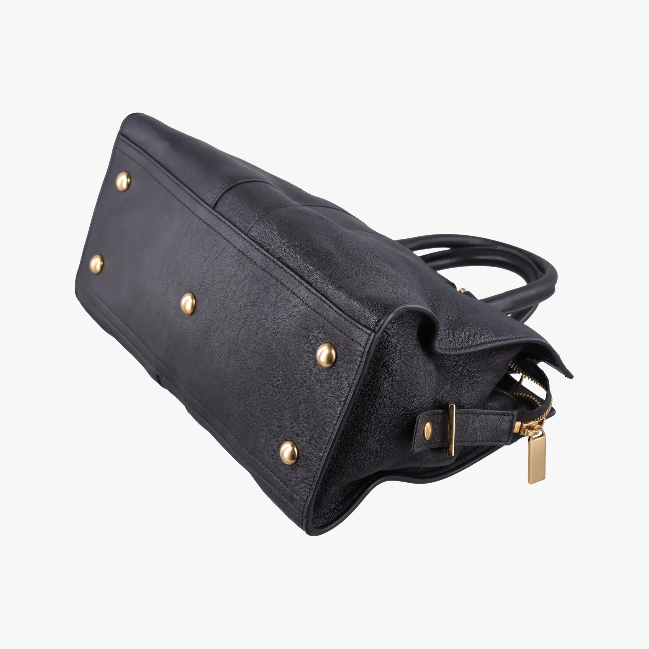 Pre-owned Yves Saint Laurent Cabas ChYc Black Leather 400666 shoulderbag | stylenewstar
