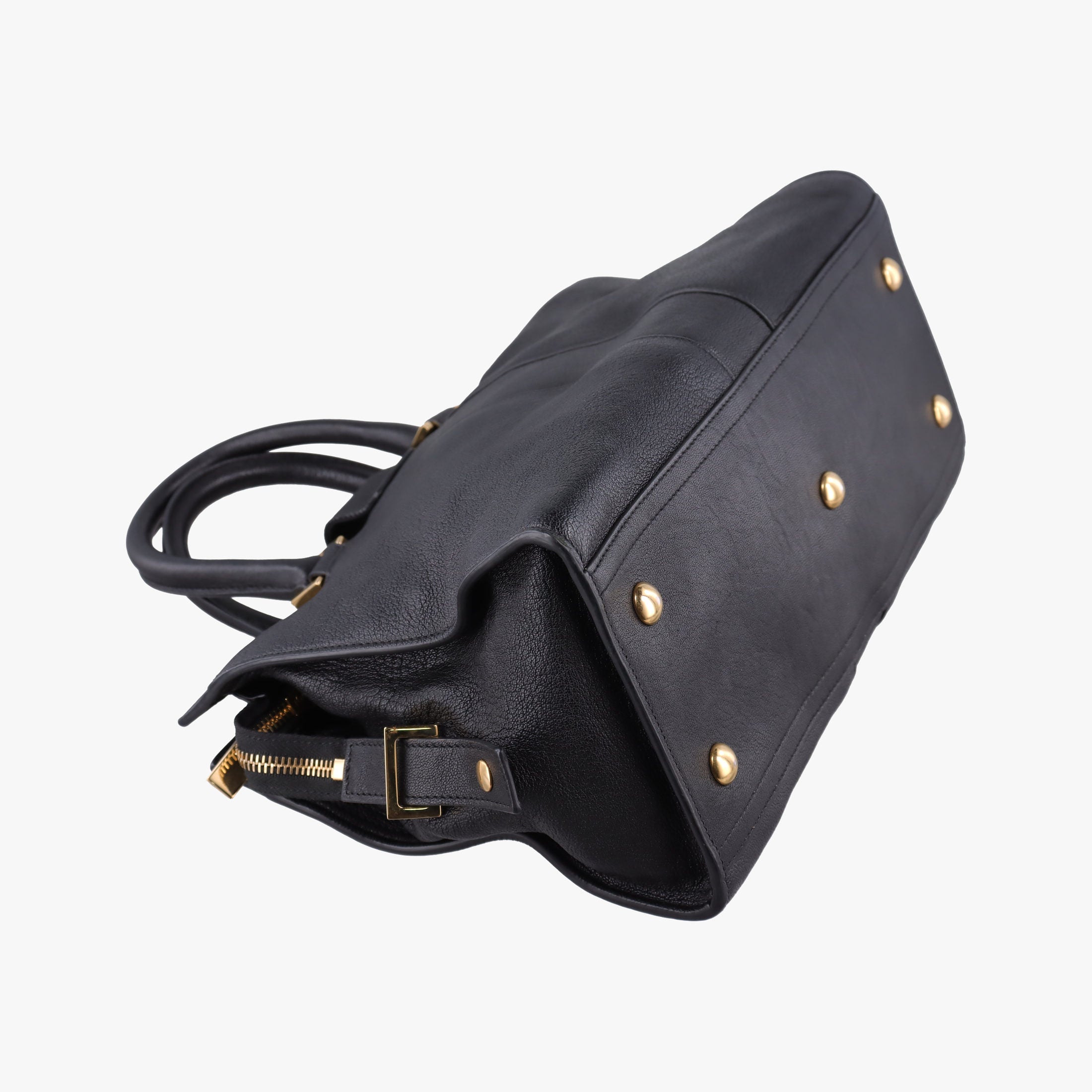 Pre-owned Yves Saint Laurent Cabas ChYc Black Leather 400666 shoulderbag | stylenewstar