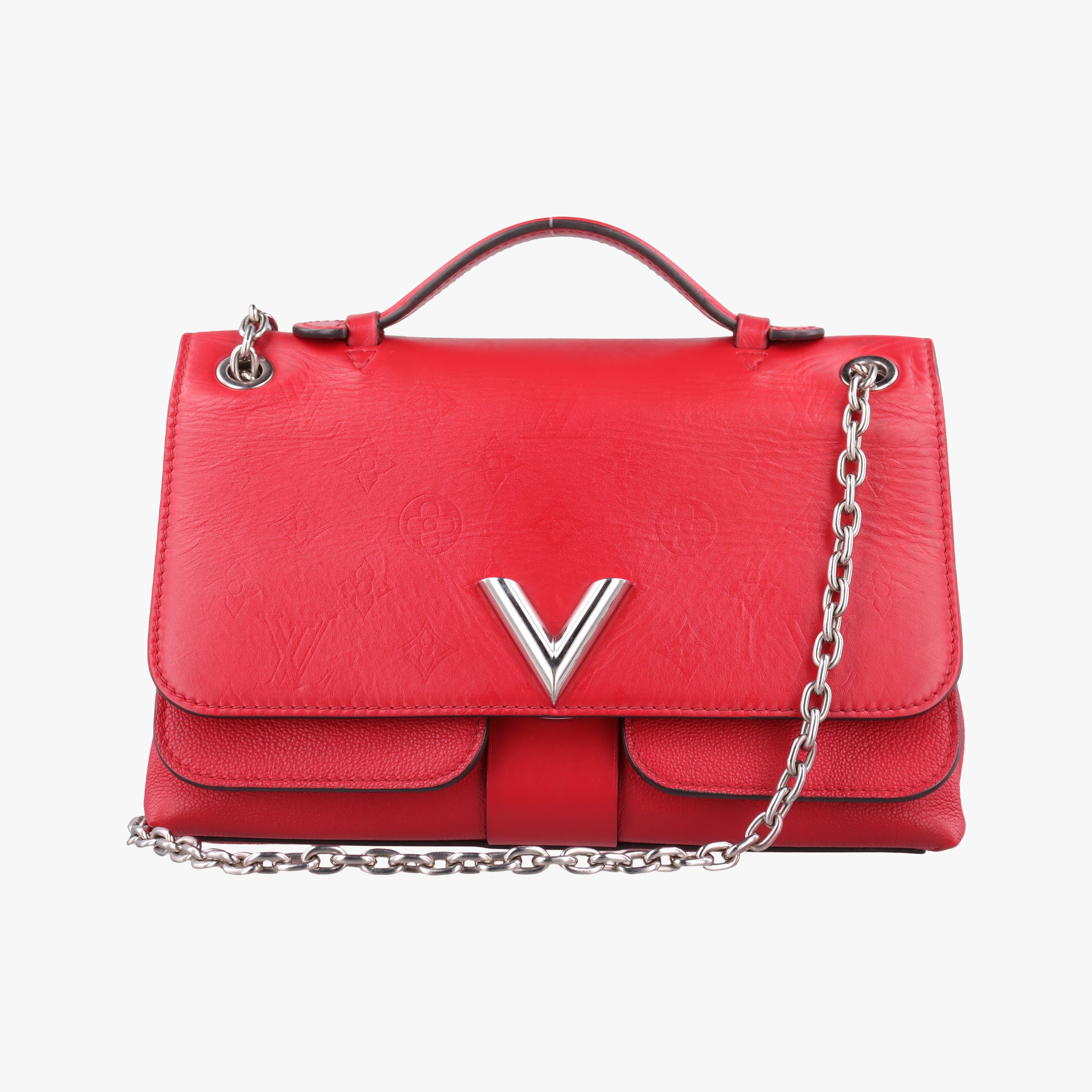 Pre-owned Louis Vuitton Very Chain Bag Ruby leather M44285 shoulderbag | stylenewstar