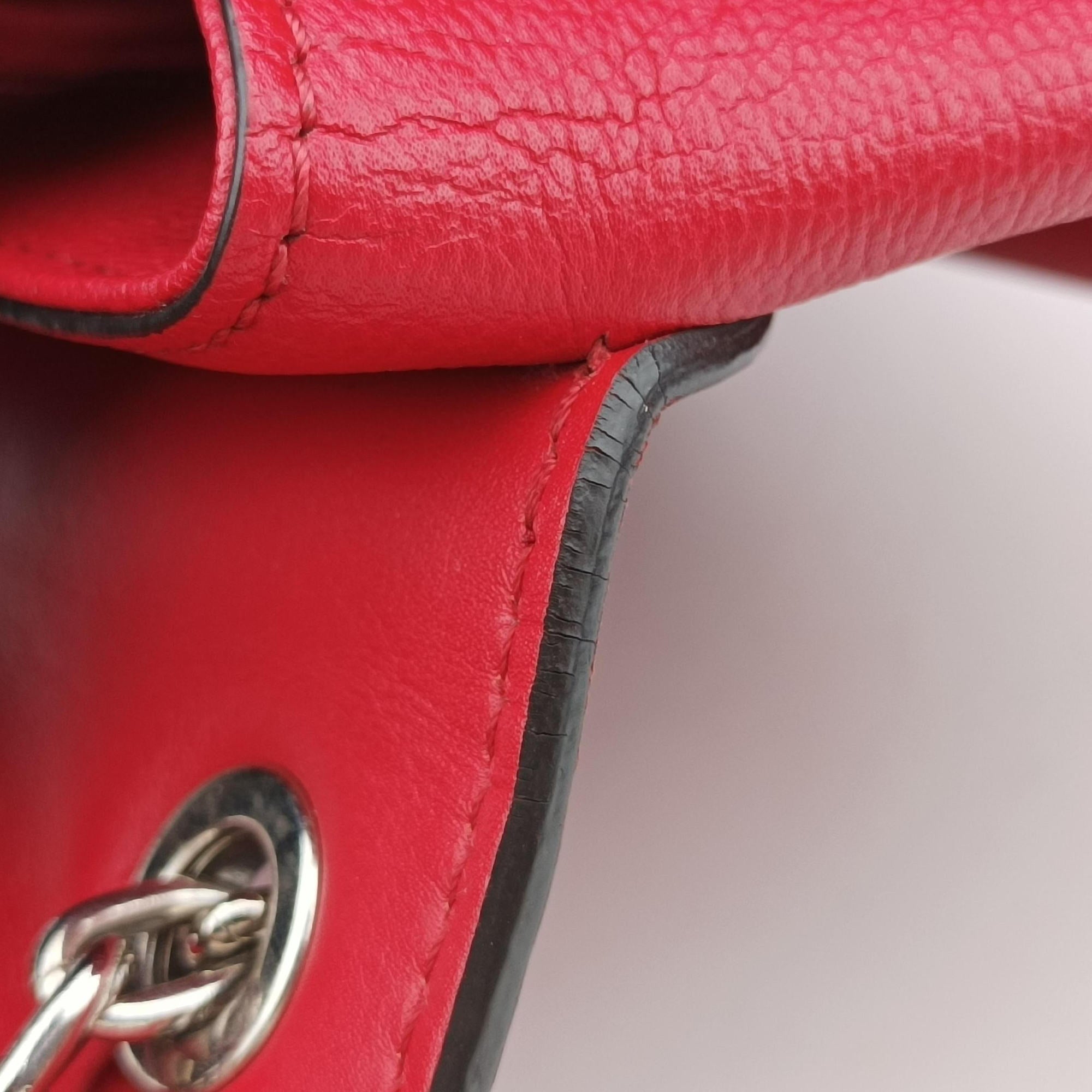 Pre-owned Louis Vuitton Very Chain Bag Ruby leather M44285 shoulderbag | stylenewstar