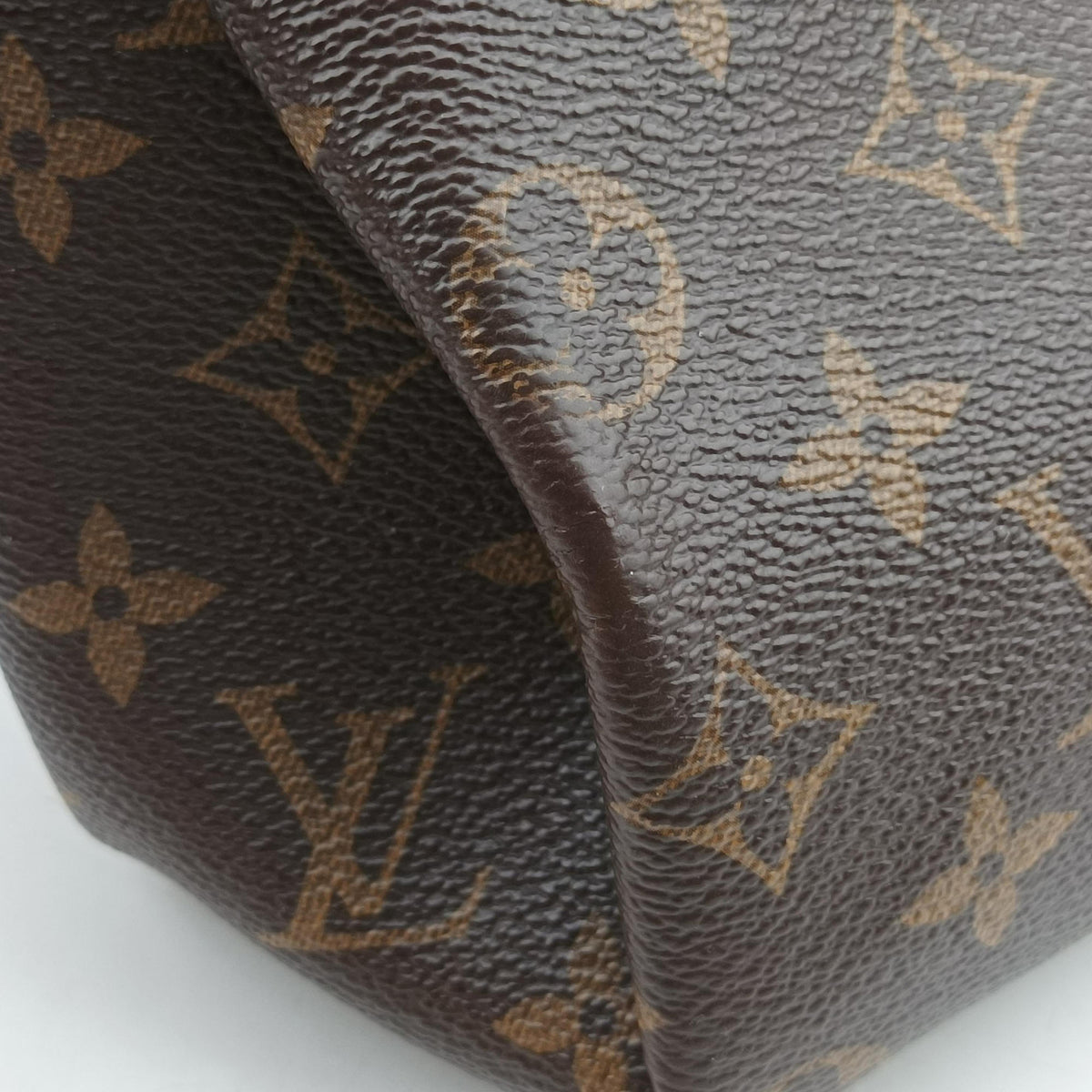 Pre-owned Louis Vuitton PALLAS brown×SAFRAN Monogram Canvas×calf leather M40929 shoulderbag | stylenewstar