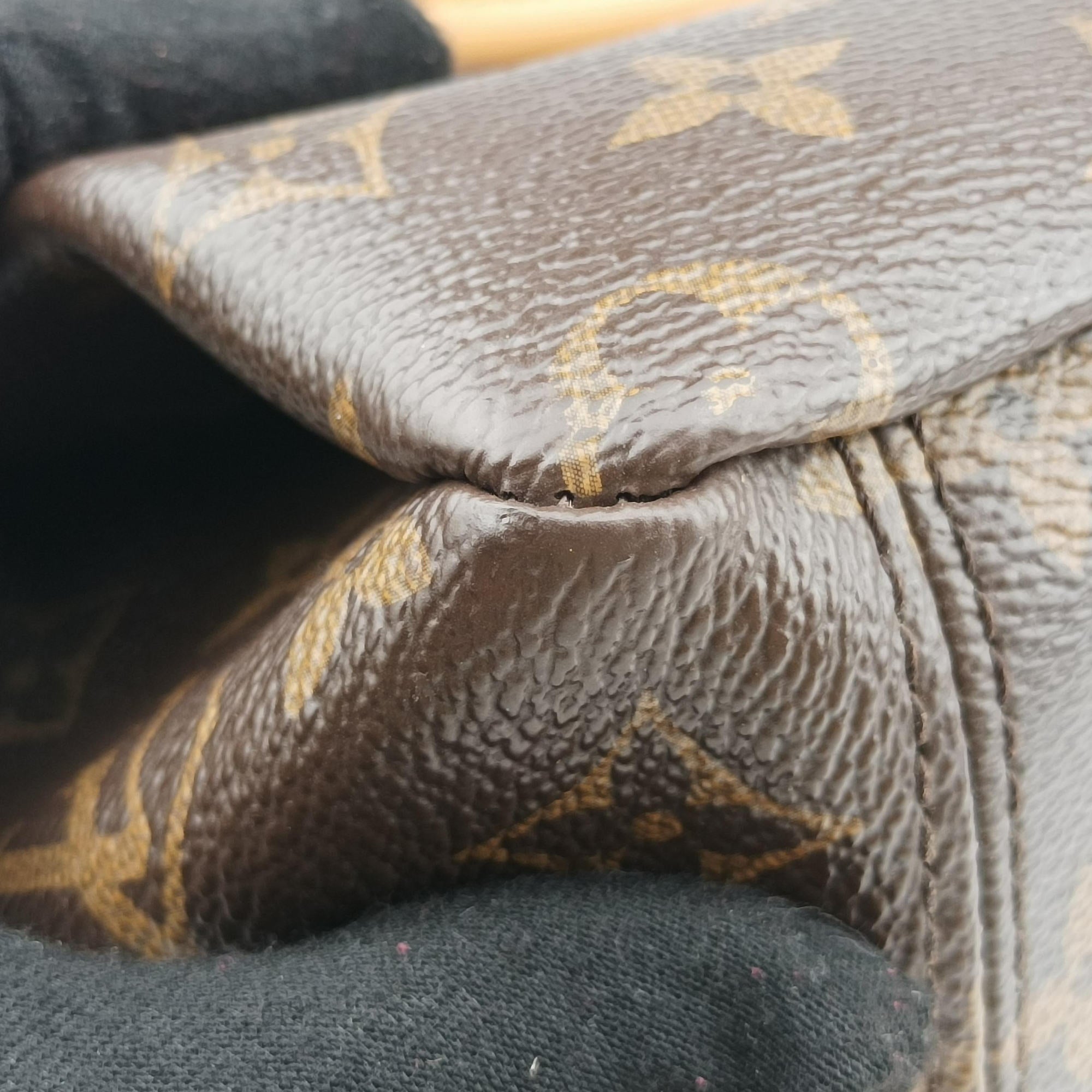 Pre-owned Louis Vuitton PALLAS brown×SAFRAN Monogram Canvas×calf leather M40929 shoulderbag | stylenewstar