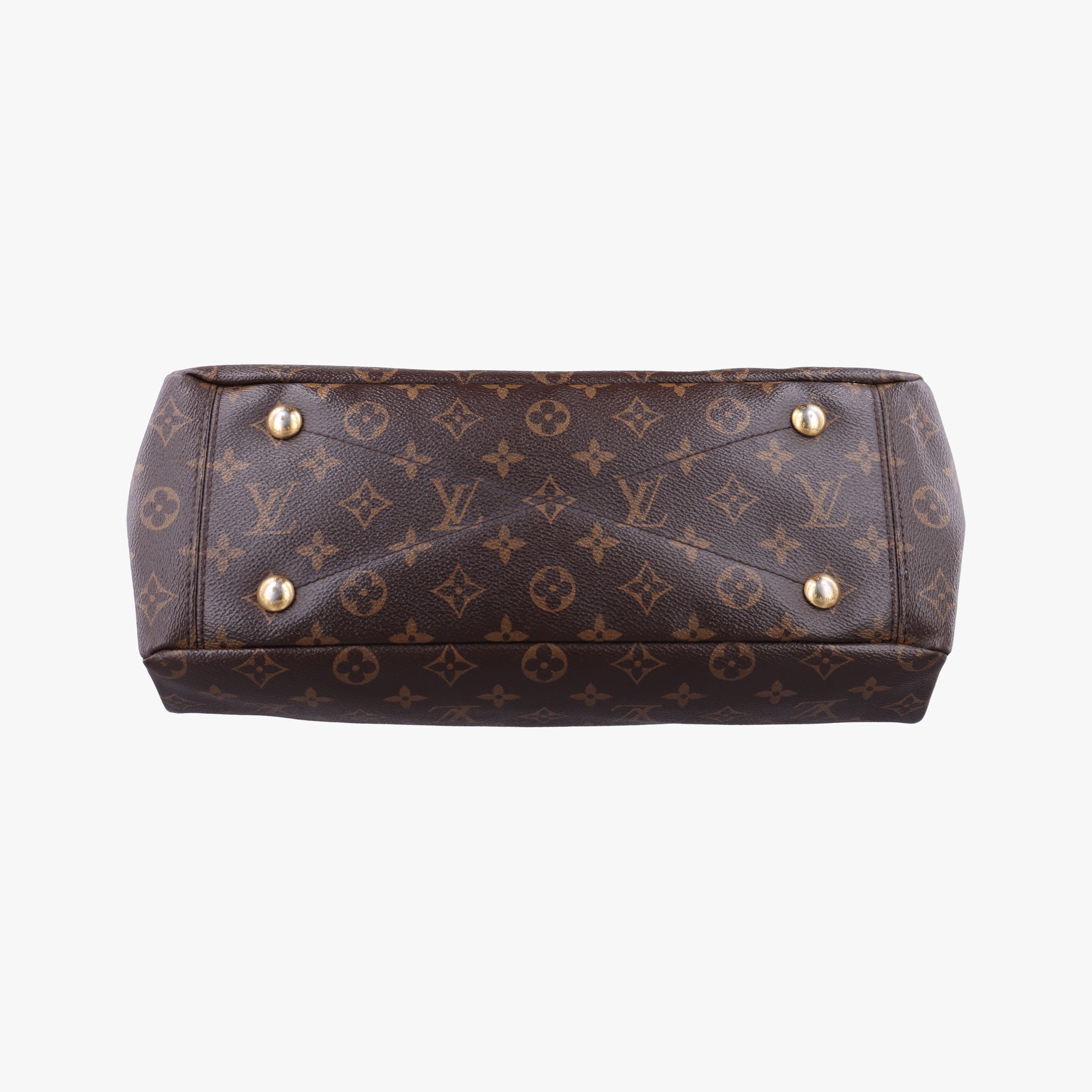 Pre-owned Louis Vuitton PALLAS brown×SAFRAN Monogram Canvas×calf leather M40929 shoulderbag | stylenewstar