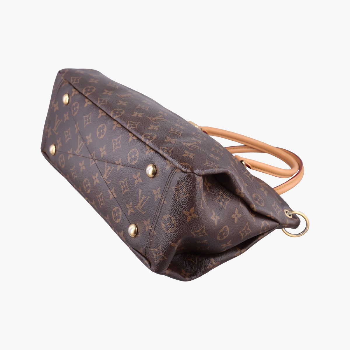 Pre-owned Louis Vuitton PALLAS brown×SAFRAN Monogram Canvas×calf leather M40929 shoulderbag | stylenewstar