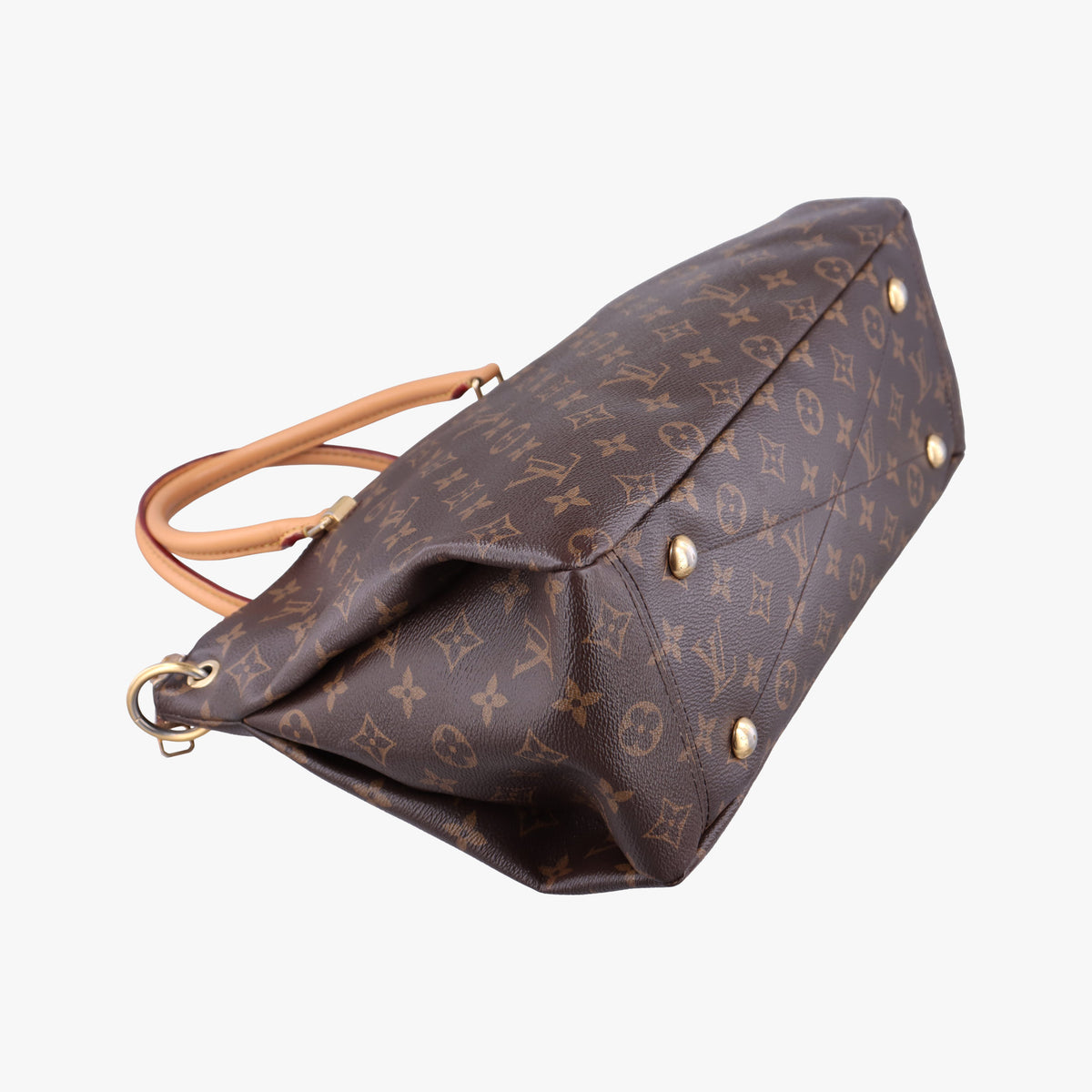 Pre-owned Louis Vuitton PALLAS brown×SAFRAN Monogram Canvas×calf leather M40929 shoulderbag | stylenewstar