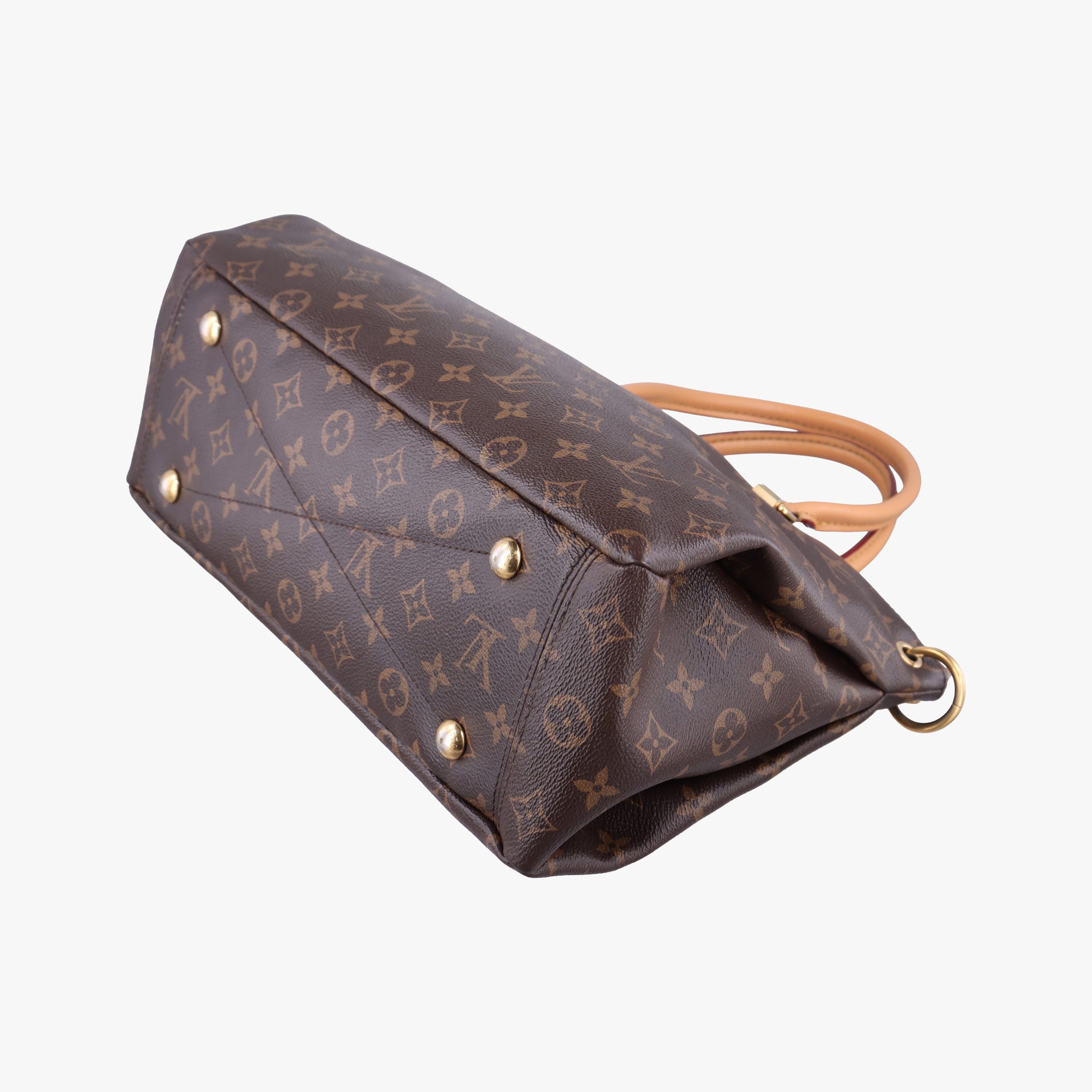 Pre-owned Louis Vuitton PALLAS brown×SAFRAN Monogram Canvas×calf leather M40929 shoulderbag | stylenewstar