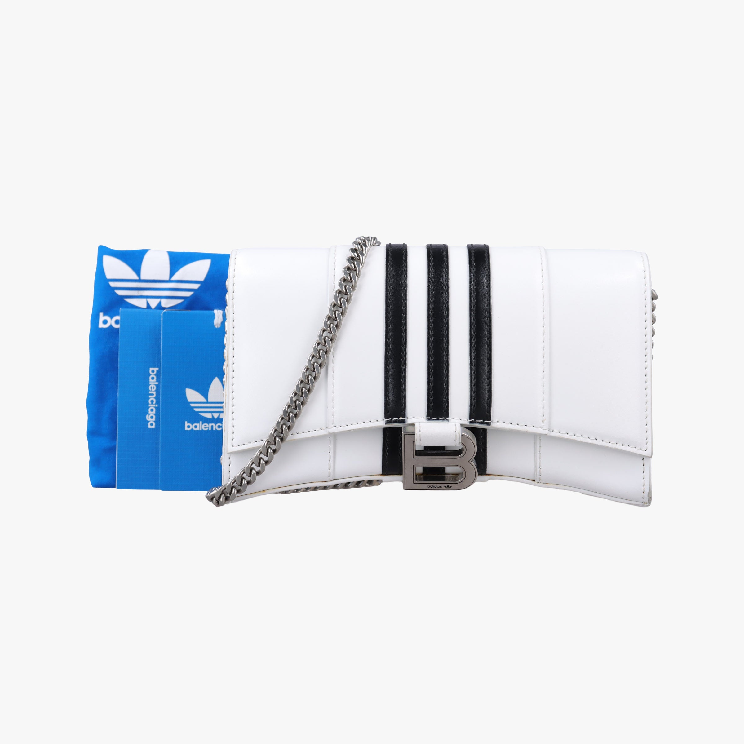 Vintage Balenciaga Hourglass adidas White x black Leather  shoulderbag | stylenewstar