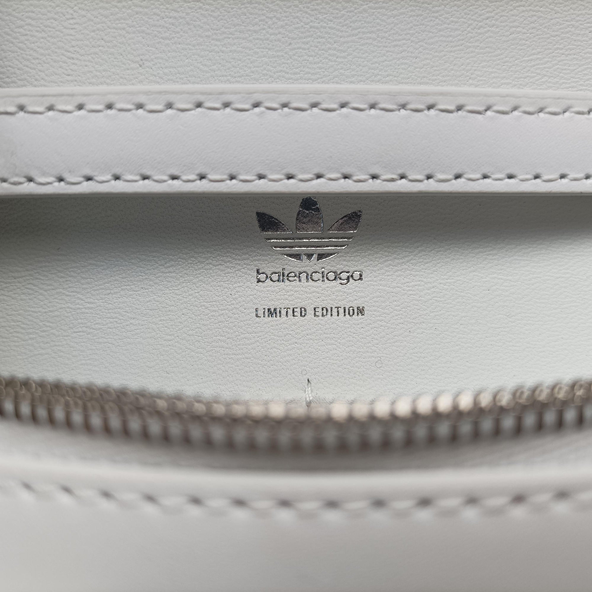 Vintage Balenciaga Hourglass adidas White x black Leather  shoulderbag | stylenewstar