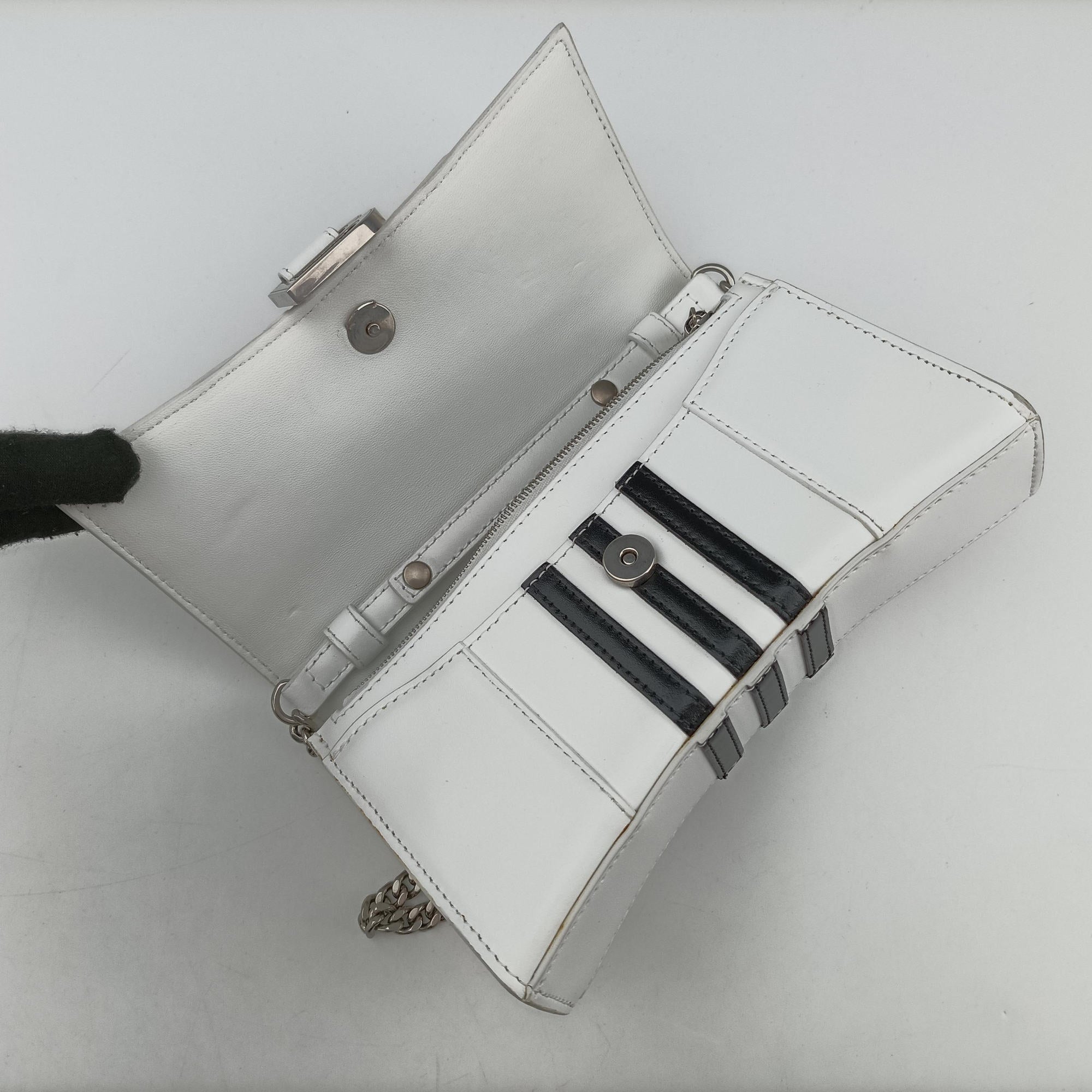 Vintage Balenciaga Hourglass adidas White x black Leather  shoulderbag | stylenewstar