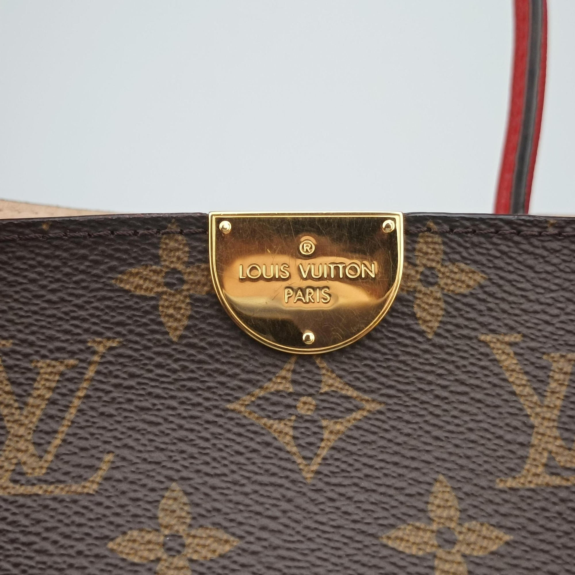 Secondhand Louis Vuitton FLANDRIN Brown×CERISE Monogram Canvas×calf leather M41596 handbag | stylenewstar