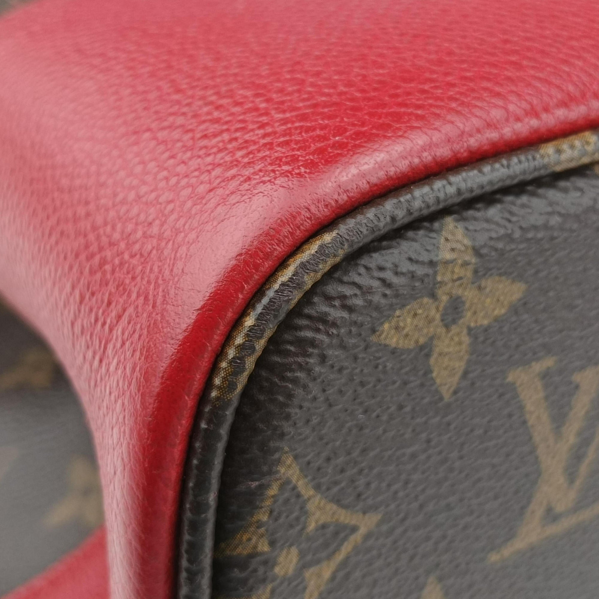 Secondhand Louis Vuitton FLANDRIN Brown×CERISE Monogram Canvas×calf leather M41596 handbag | stylenewstar