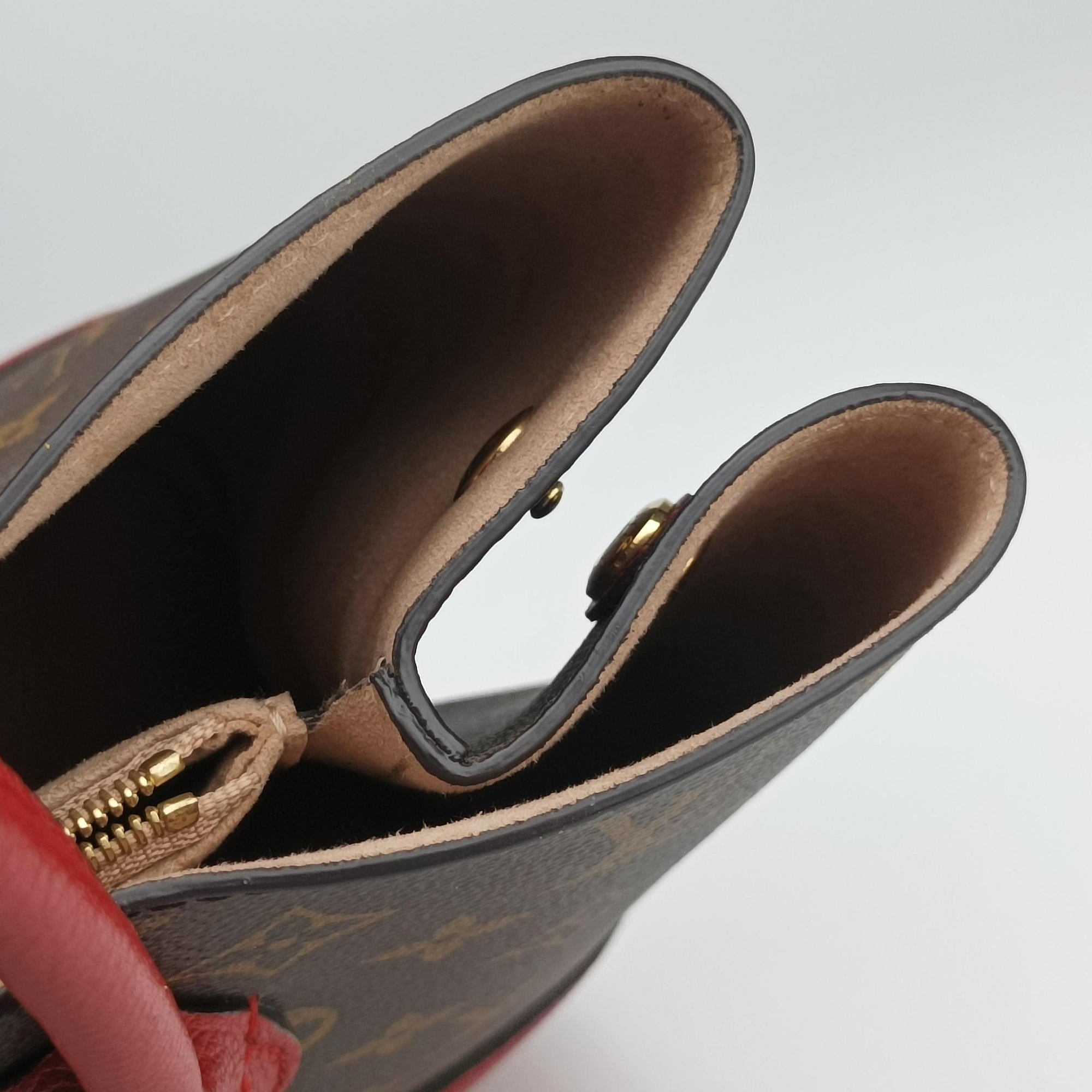 Secondhand Louis Vuitton FLANDRIN Brown×CERISE Monogram Canvas×calf leather M41596 handbag | stylenewstar