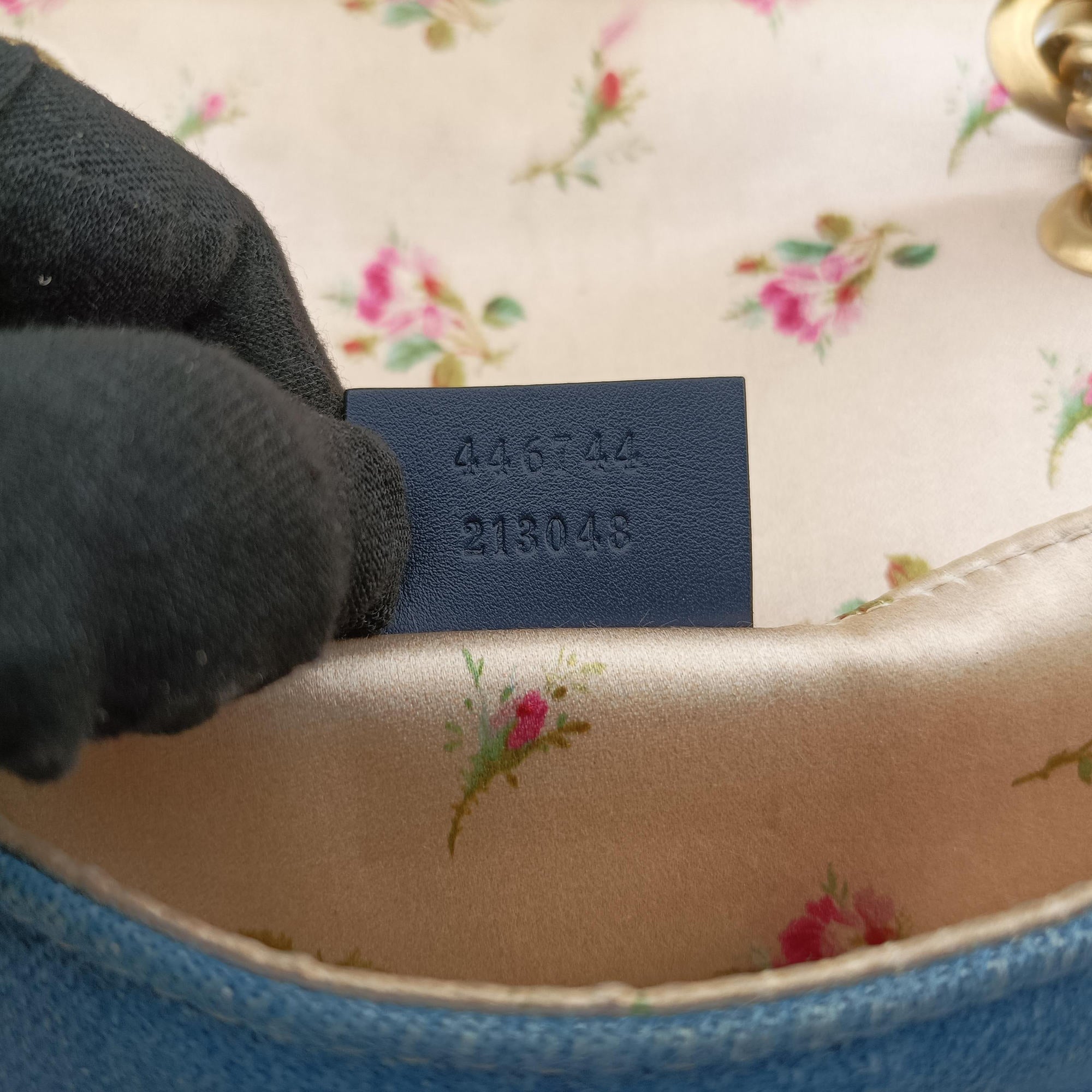 Secondhand Gucci GG Marmont Blue Denim 446744 shoulderbag | stylenewstar