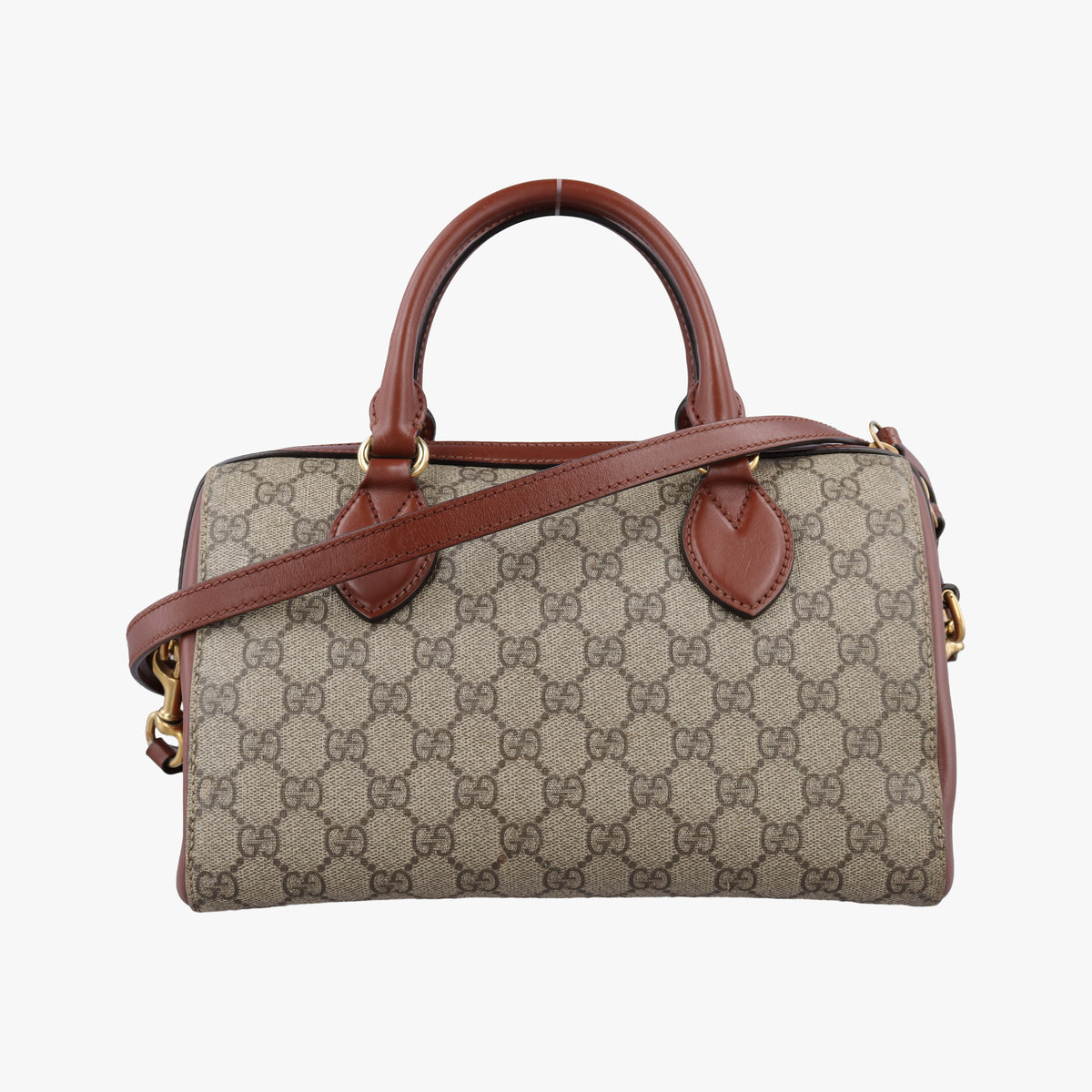 Secondhand Gucci GG SUPREME beige×brown PVC coated canvas×Leather 409529 shoulderbag | stylenewstar