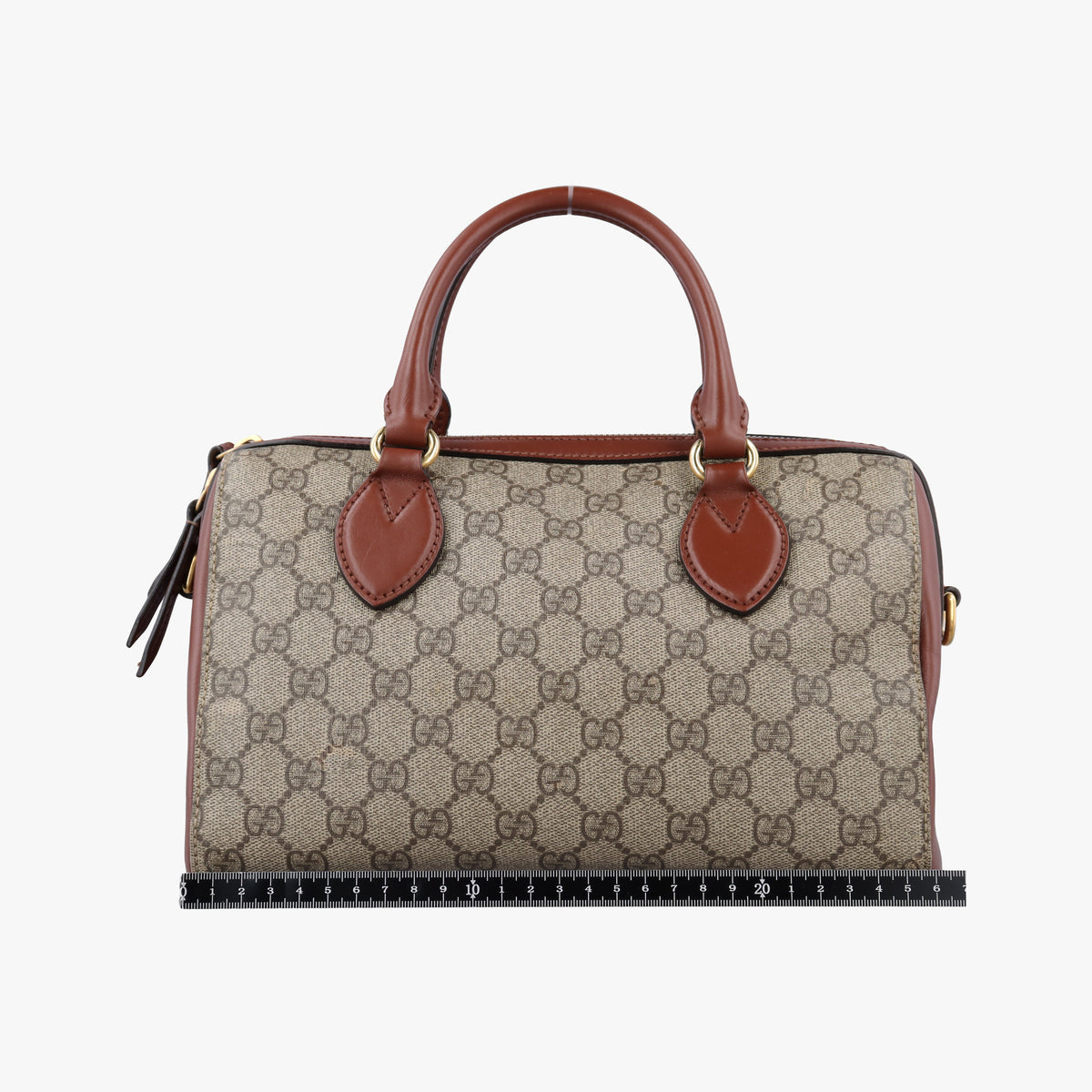 Secondhand Gucci GG SUPREME beige×brown PVC coated canvas×Leather 409529 shoulderbag | stylenewstar