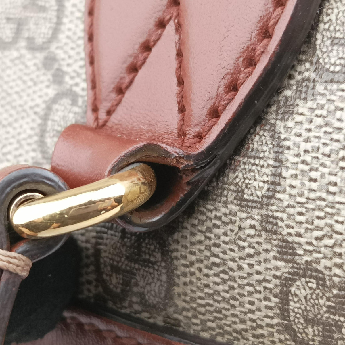 Secondhand Gucci GG SUPREME beige×brown PVC coated canvas×Leather 409529 shoulderbag | stylenewstar