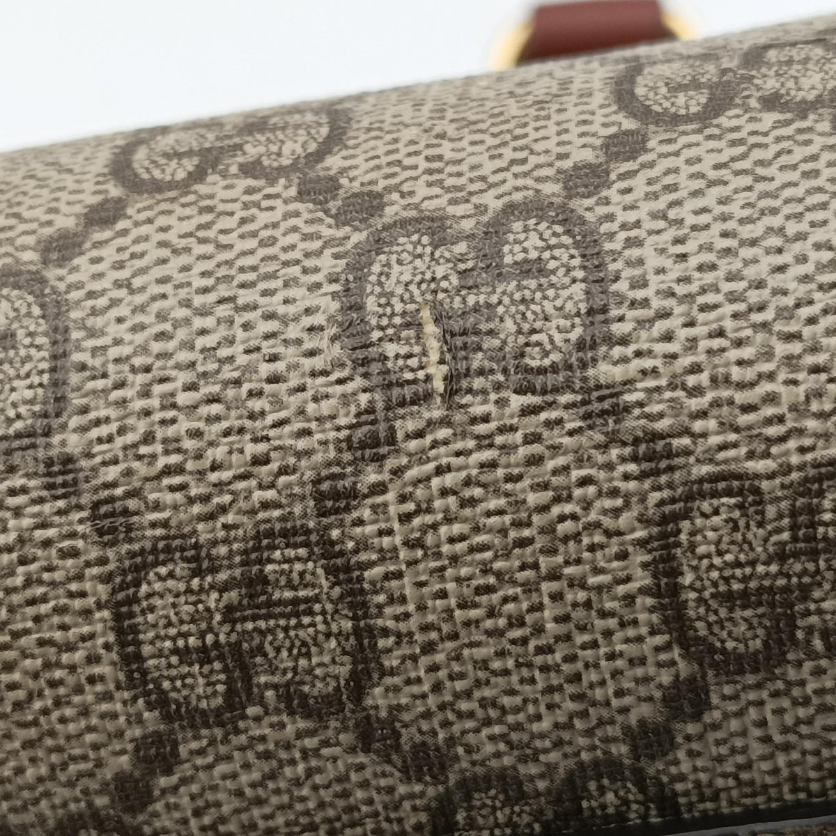 Secondhand Gucci GG SUPREME beige×brown PVC coated canvas×Leather 409529 shoulderbag | stylenewstar