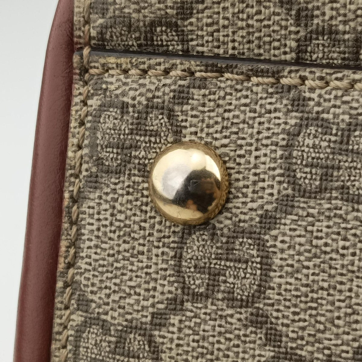 Secondhand Gucci GG SUPREME beige×brown PVC coated canvas×Leather 409529 shoulderbag | stylenewstar
