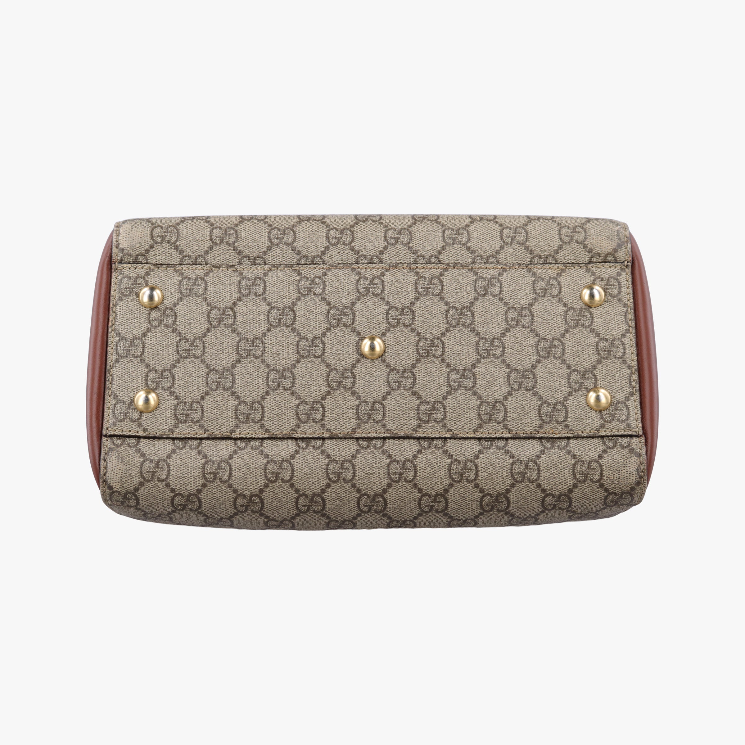 Secondhand Gucci GG SUPREME beige×brown PVC coated canvas×Leather 409529 shoulderbag | stylenewstar