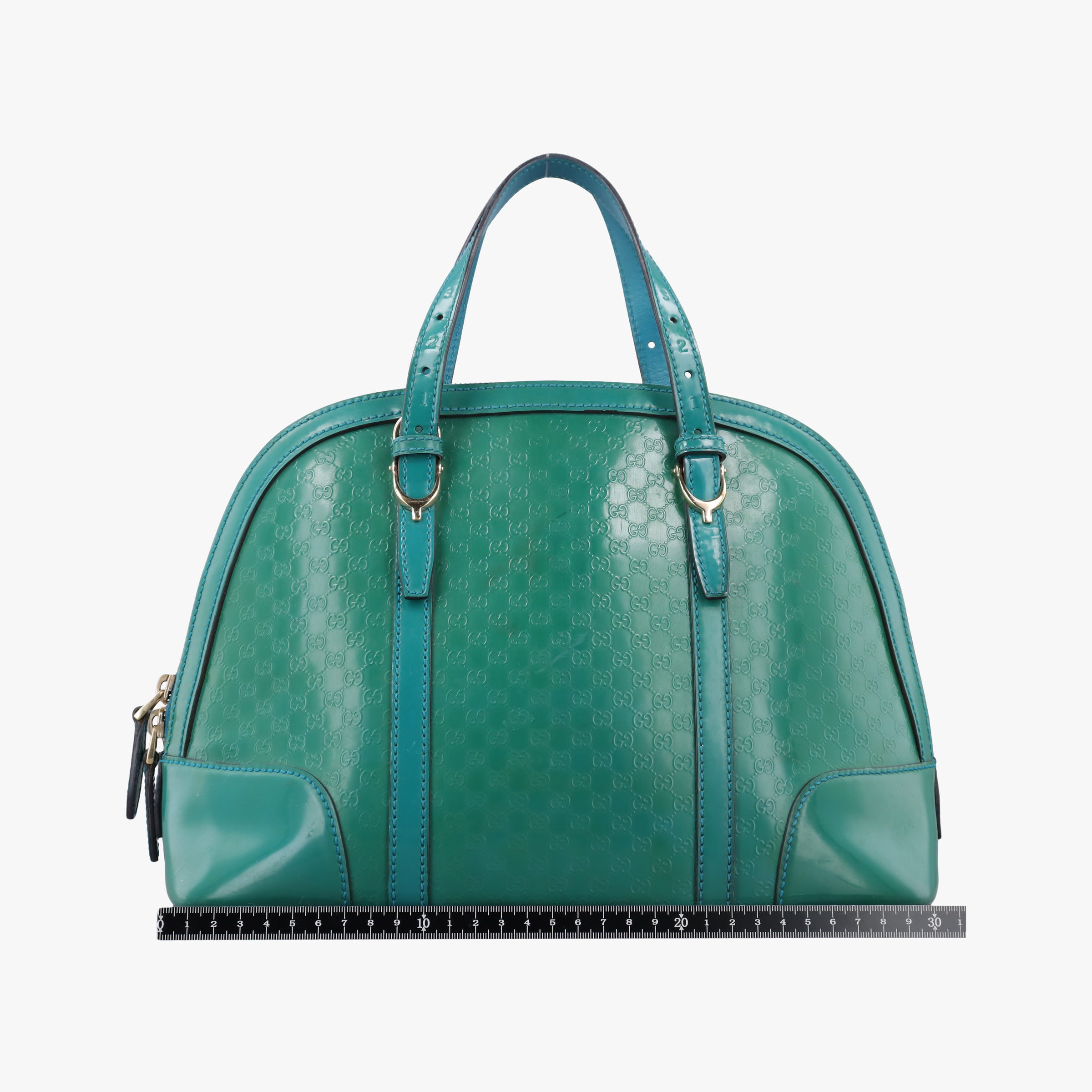 Pre-owned Gucci Microguccissima Green Patent Leather 309617 shoulderbag | stylenewstar