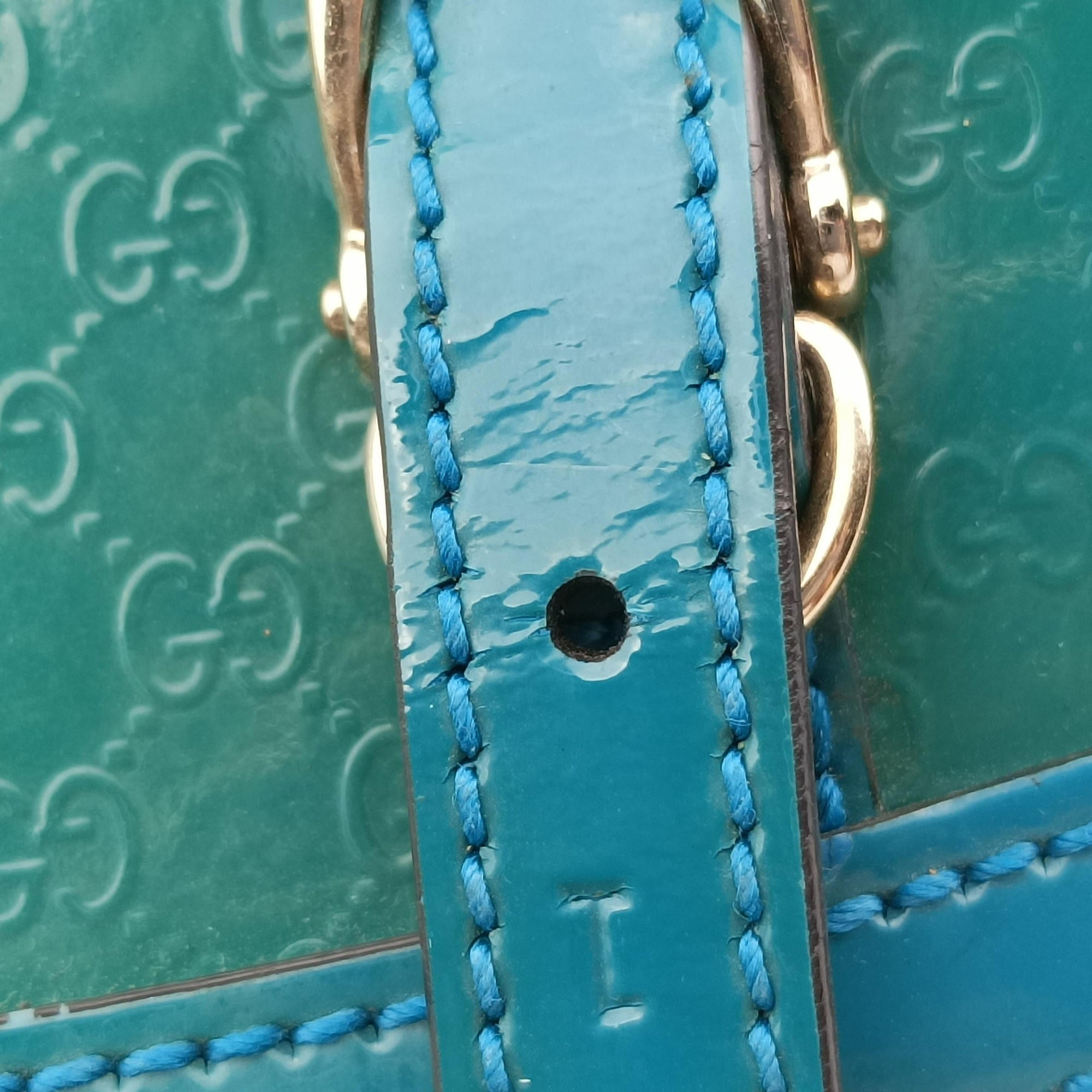 Pre-owned Gucci Microguccissima Green Patent Leather 309617 shoulderbag | stylenewstar