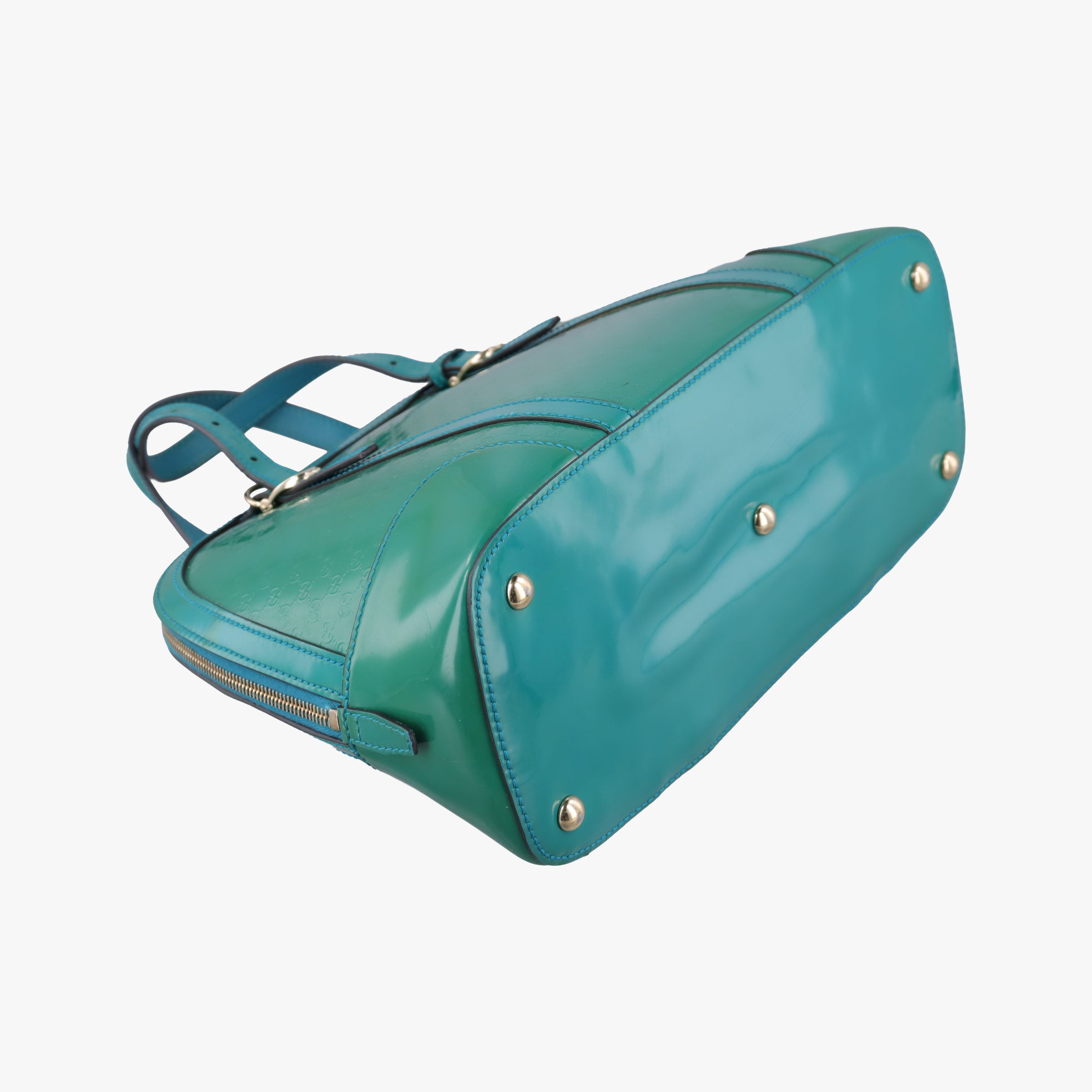 Pre-owned Gucci Microguccissima Green Patent Leather 309617 shoulderbag | stylenewstar