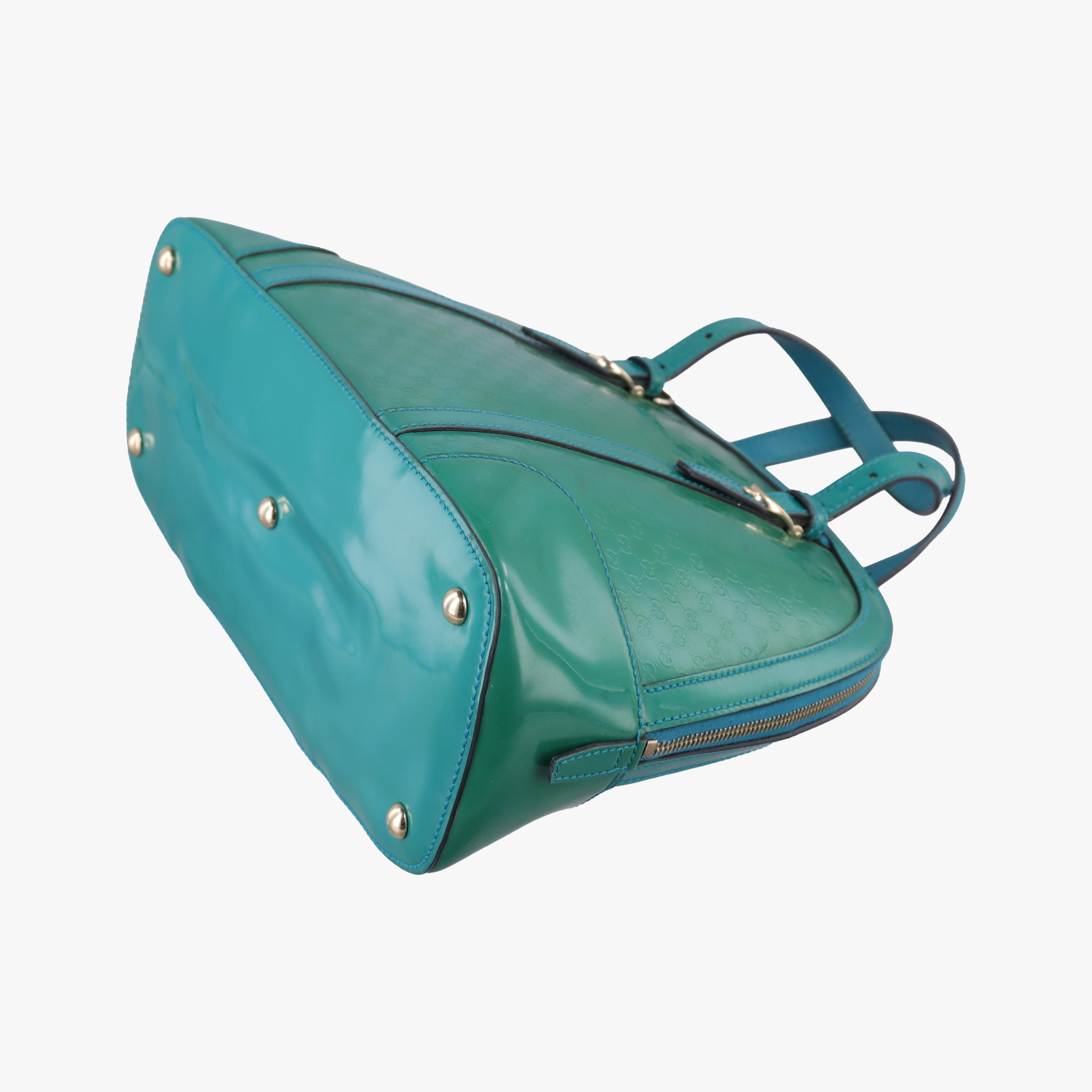Pre-owned Gucci Microguccissima Green Patent Leather 309617 shoulderbag | stylenewstar