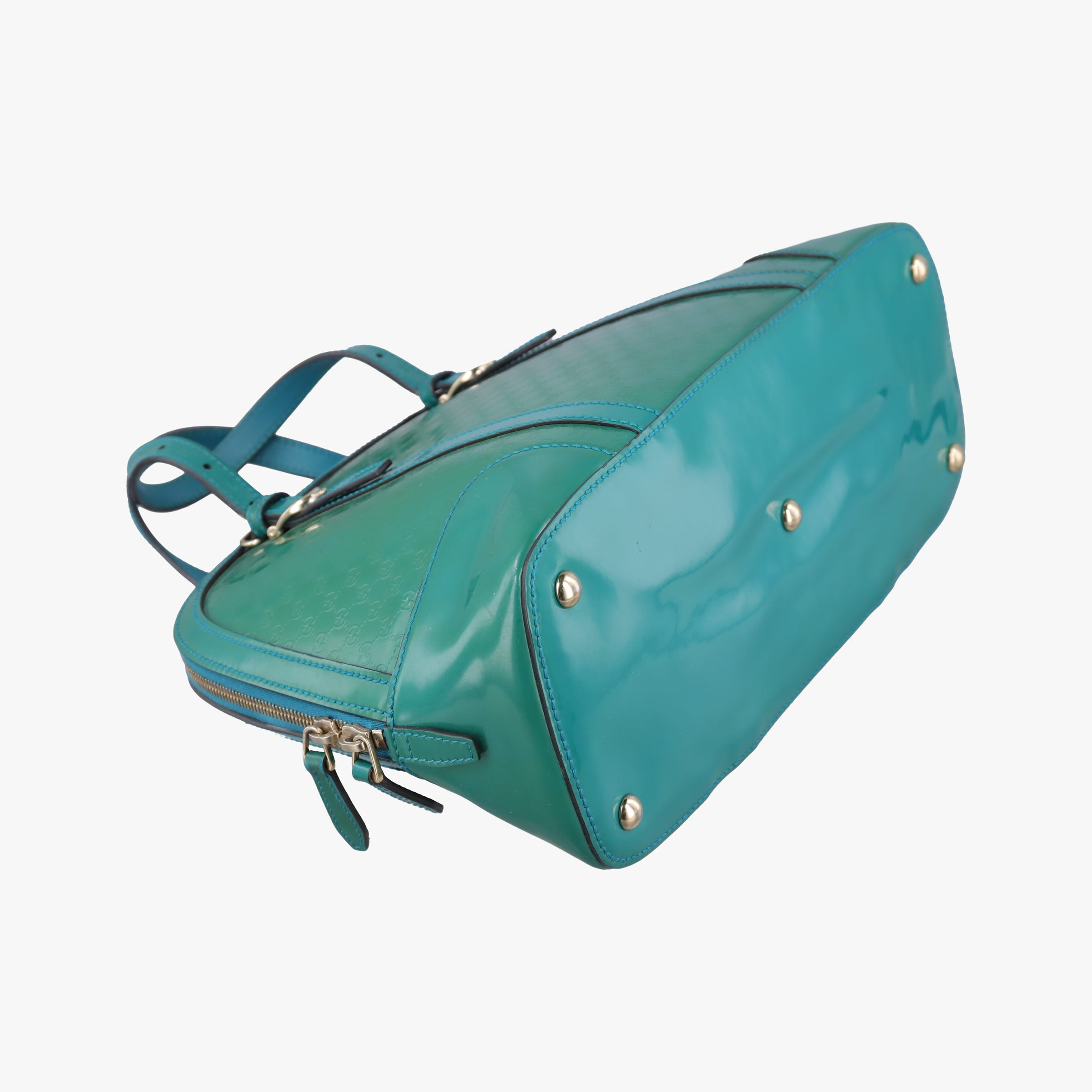 Pre-owned Gucci Microguccissima Green Patent Leather 309617 shoulderbag | stylenewstar
