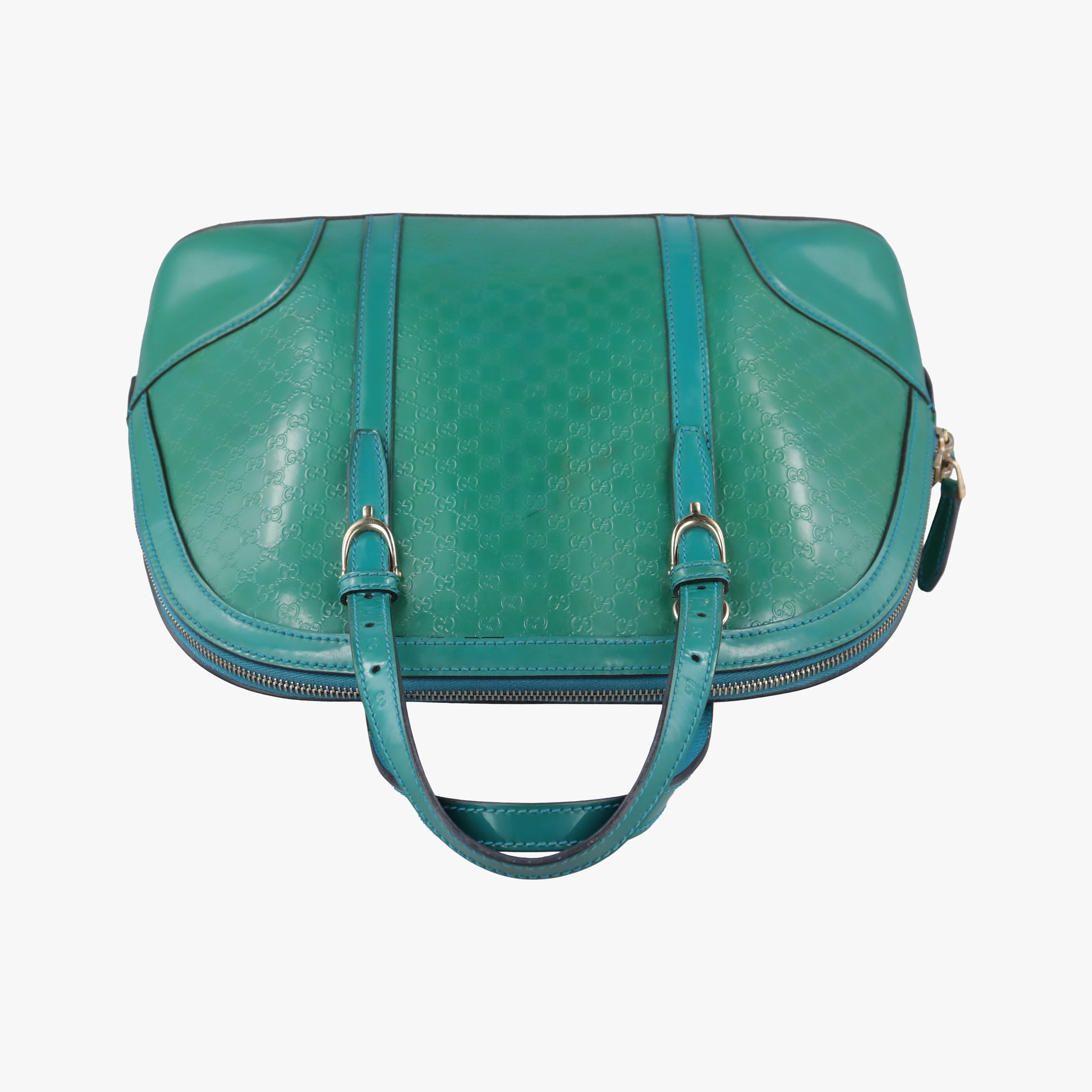 Pre-owned Gucci Microguccissima Green Patent Leather 309617 shoulderbag | stylenewstar