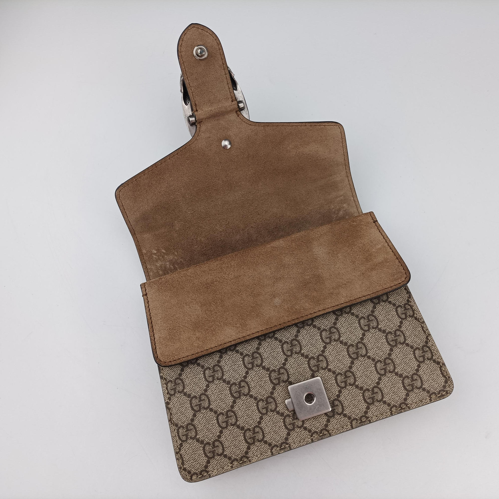 Pre-owned Gucci Dionysus Brown PVC coated canvas × suede 421970 shoulderbag | stylenewstar