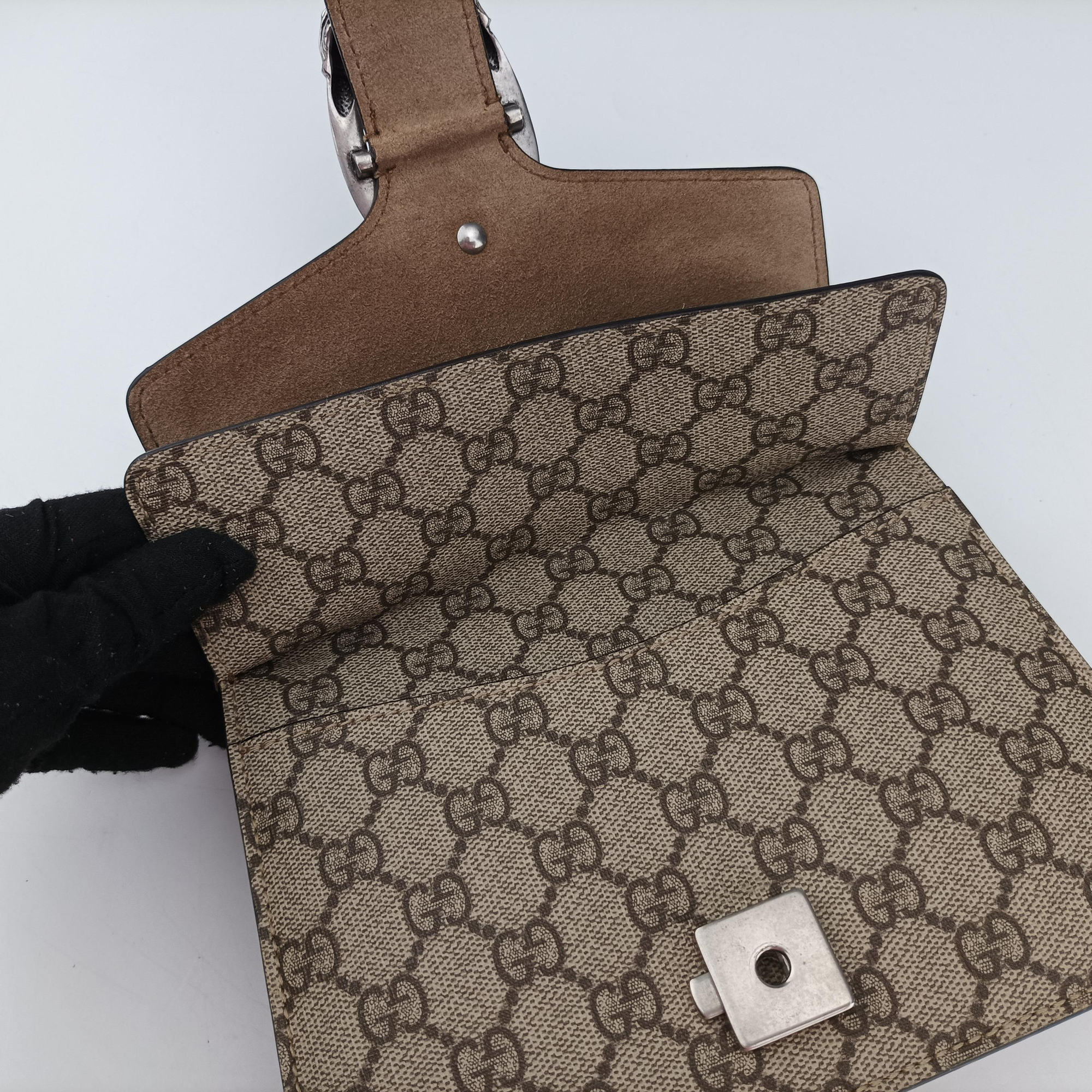 Pre-owned Gucci Dionysus Brown PVC coated canvas × suede 421970 shoulderbag | stylenewstar