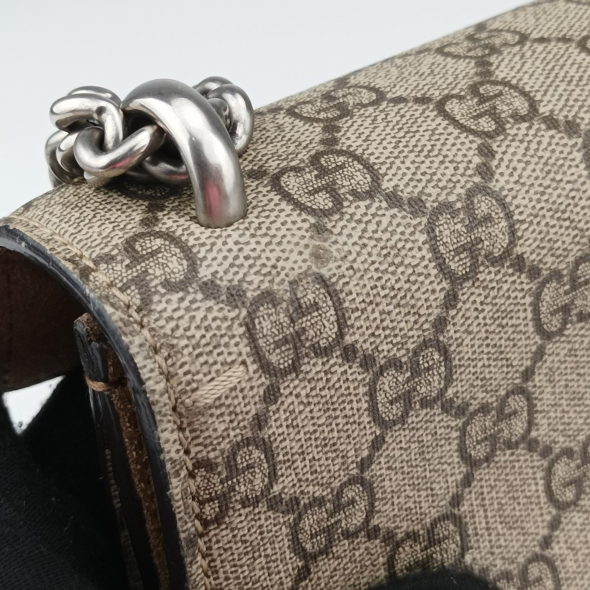 Pre-owned Gucci Dionysus Brown PVC coated canvas × suede 421970 shoulderbag | stylenewstar